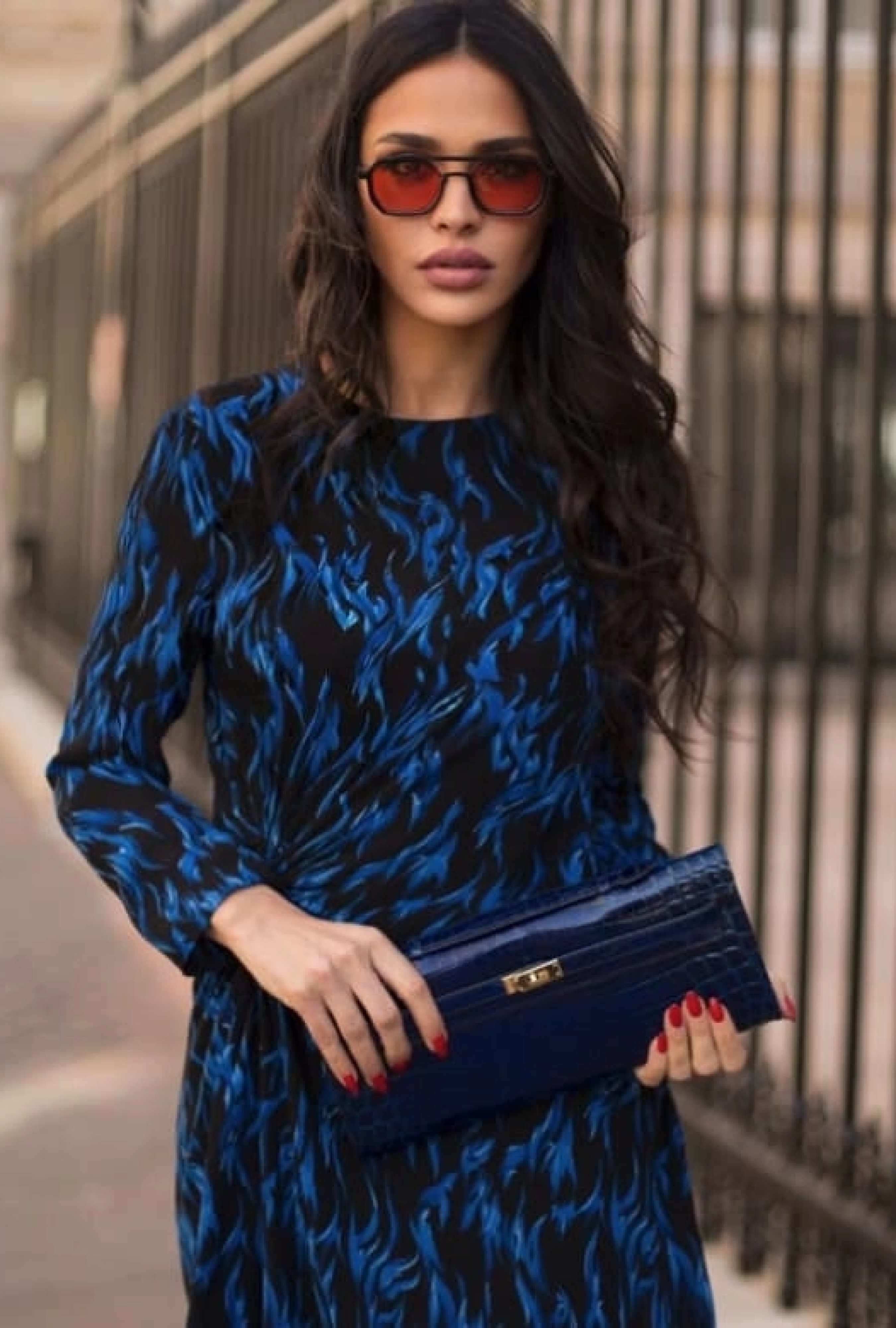 Robe Blue Fauve Print