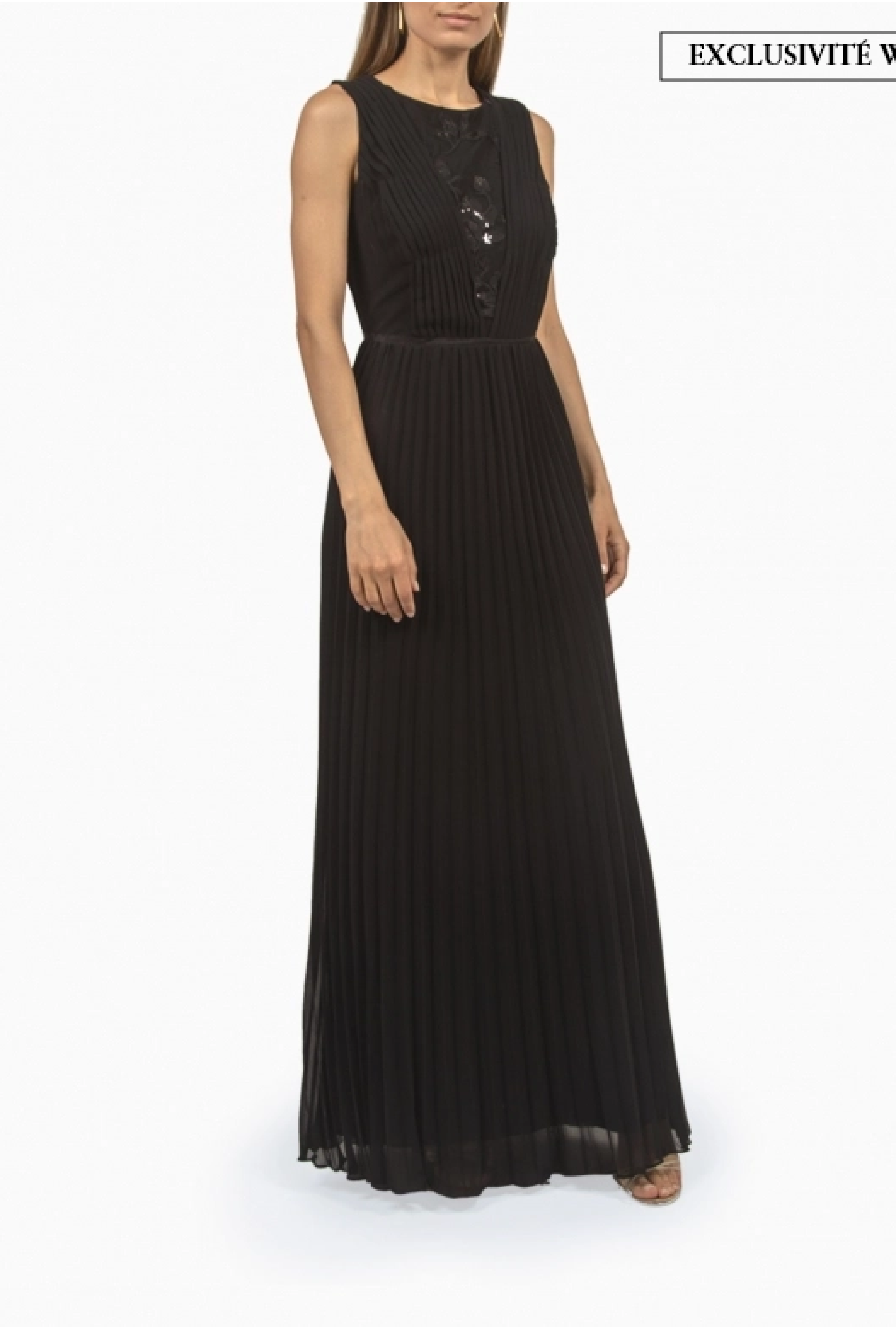 Robe Pleated Chiffon Gown-Exclusivité web