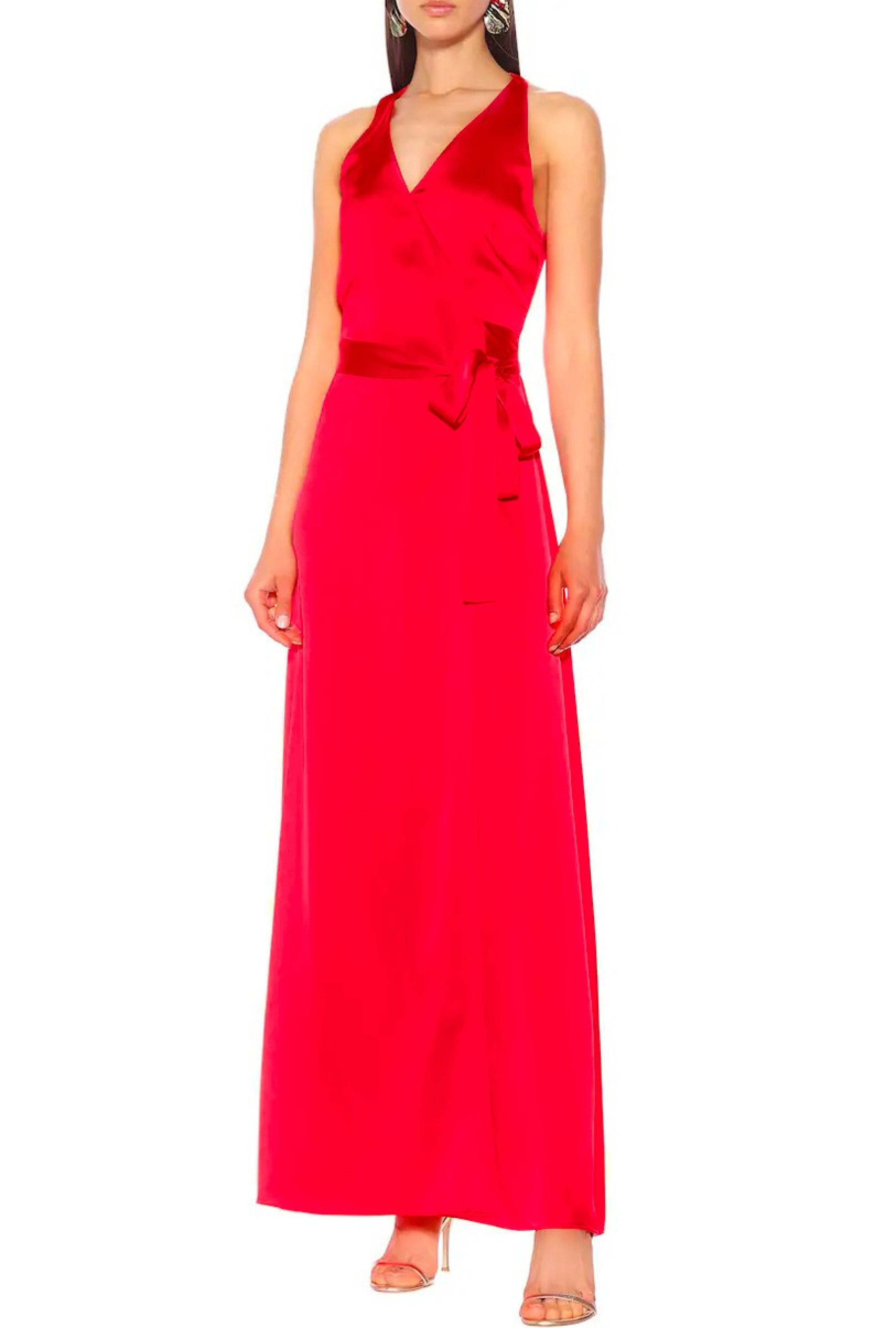 Robe Paola Red Wrap-Exclusivité web