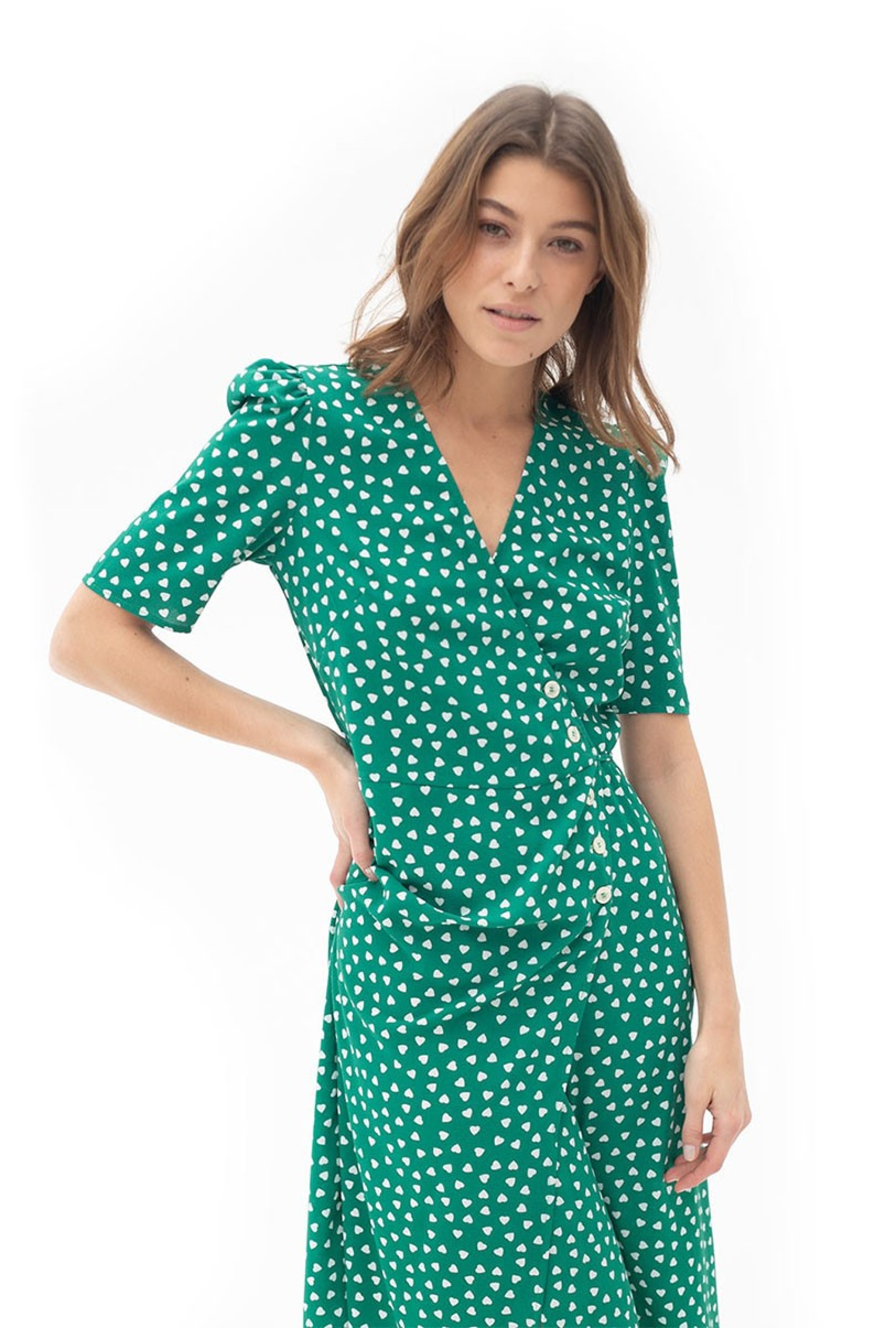 Robe Gabin Vert-Exclusivité web