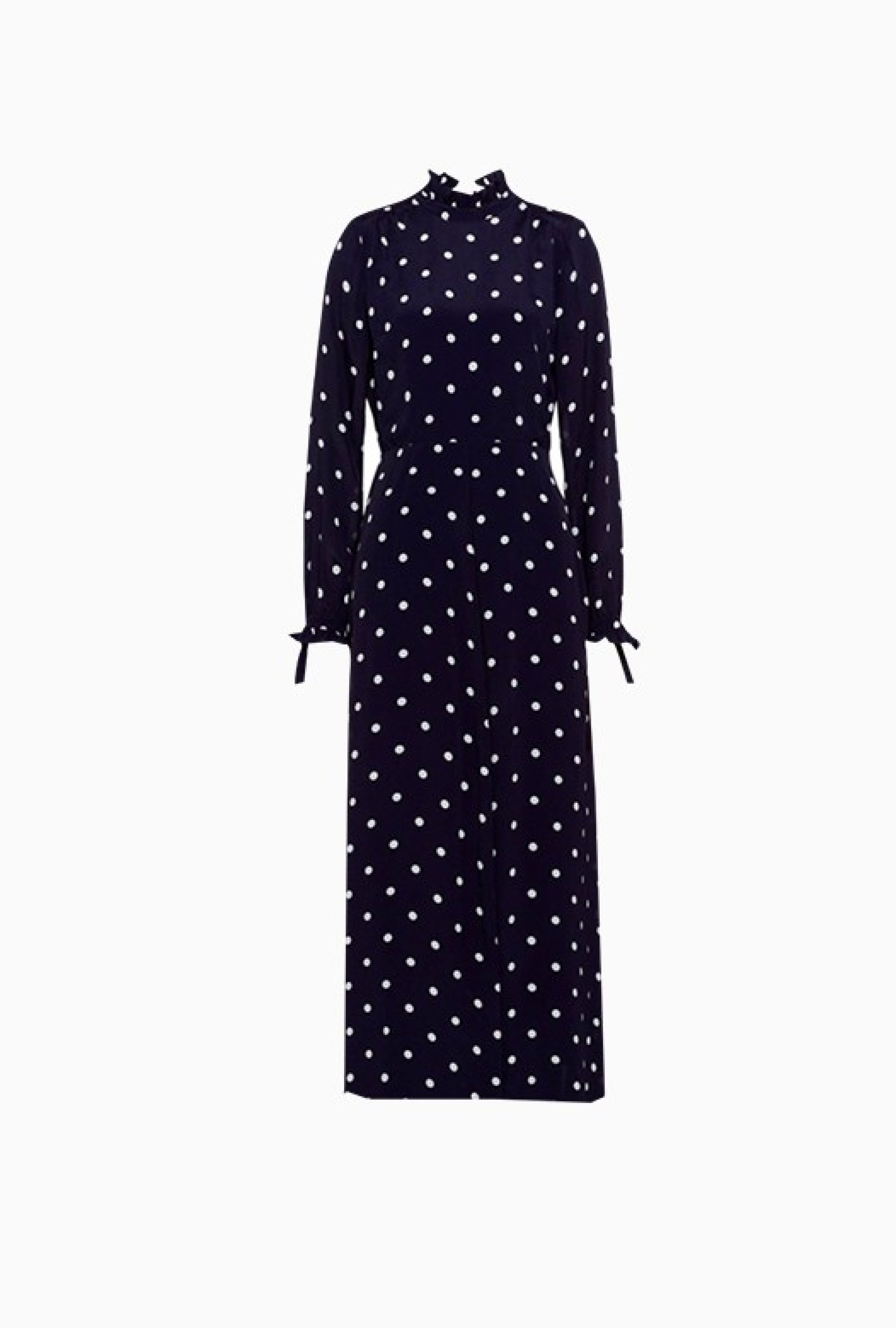 Robe Ruffle collar Polka Dot