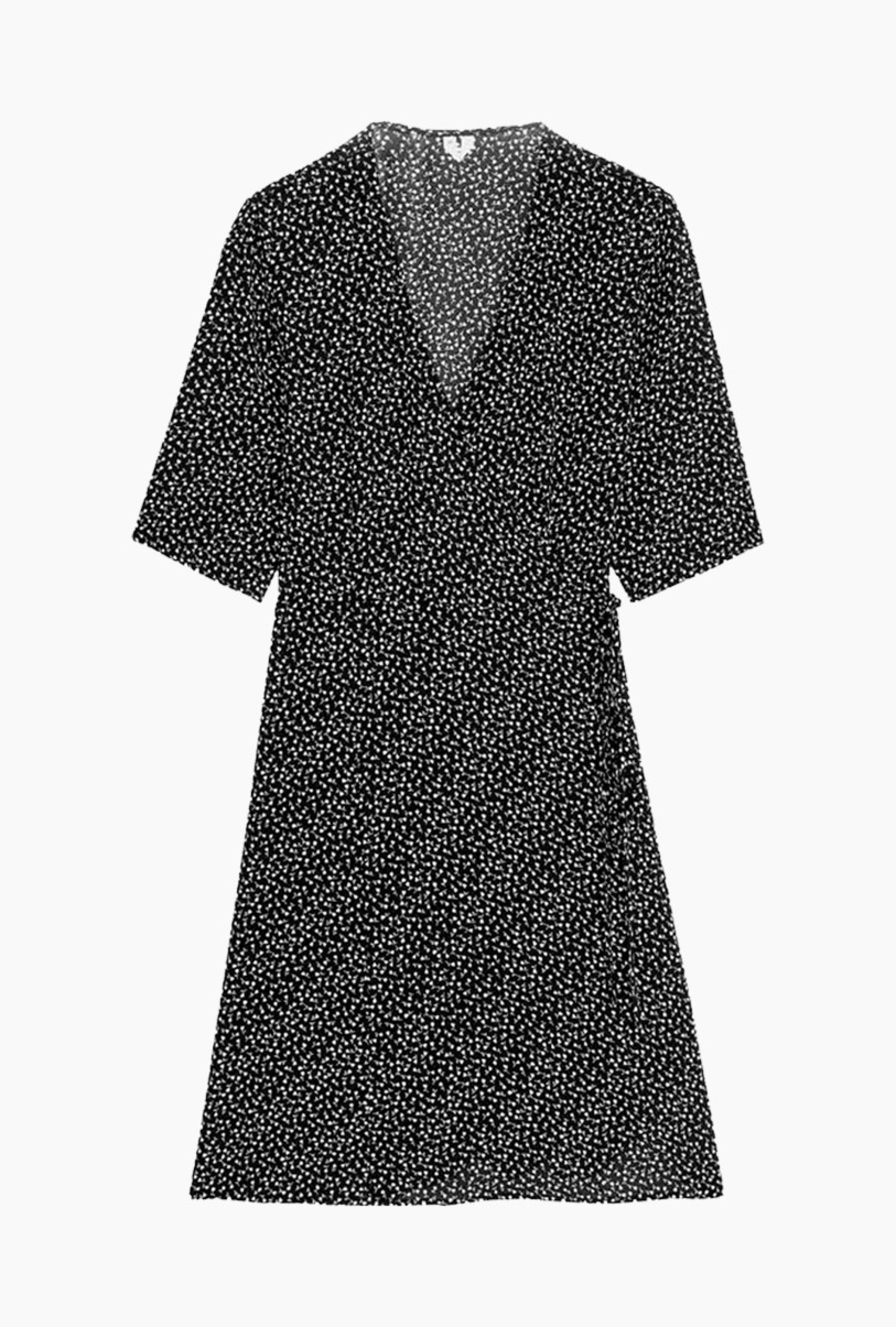 Robe Floral Wrap Dress Black-Exclusivité web