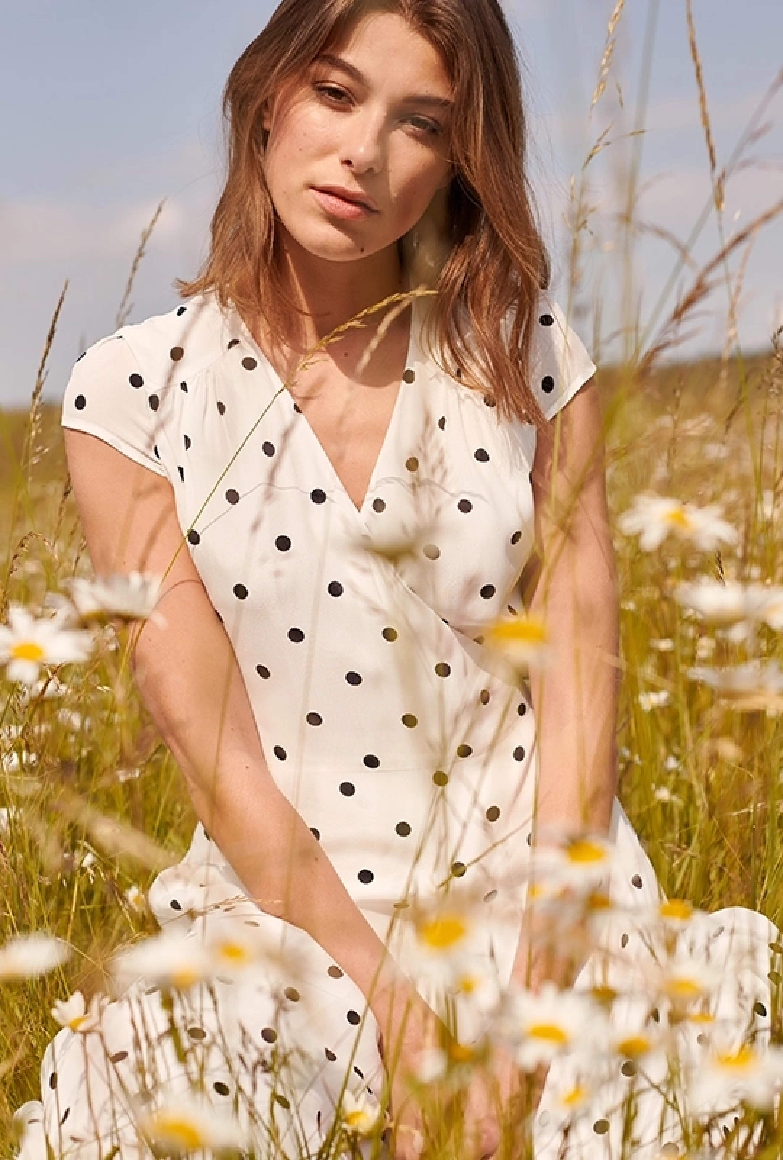 Robe Polka Dot Wrap Dress