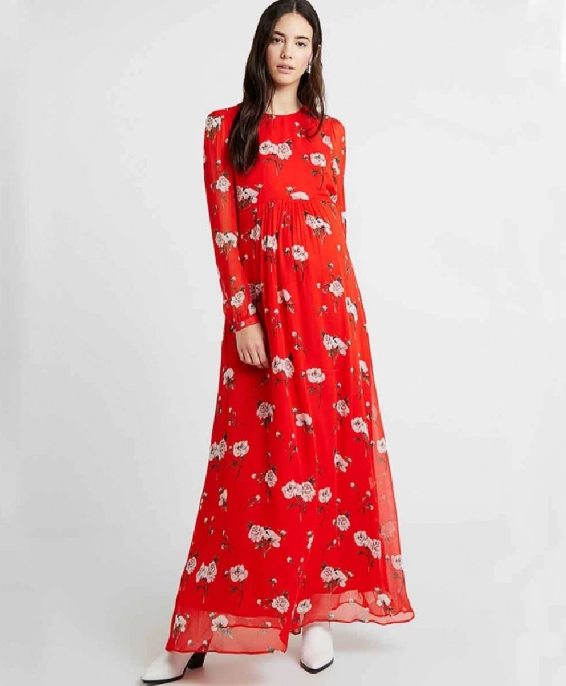 Robe Ivy & Oak Rouge à Fleurs