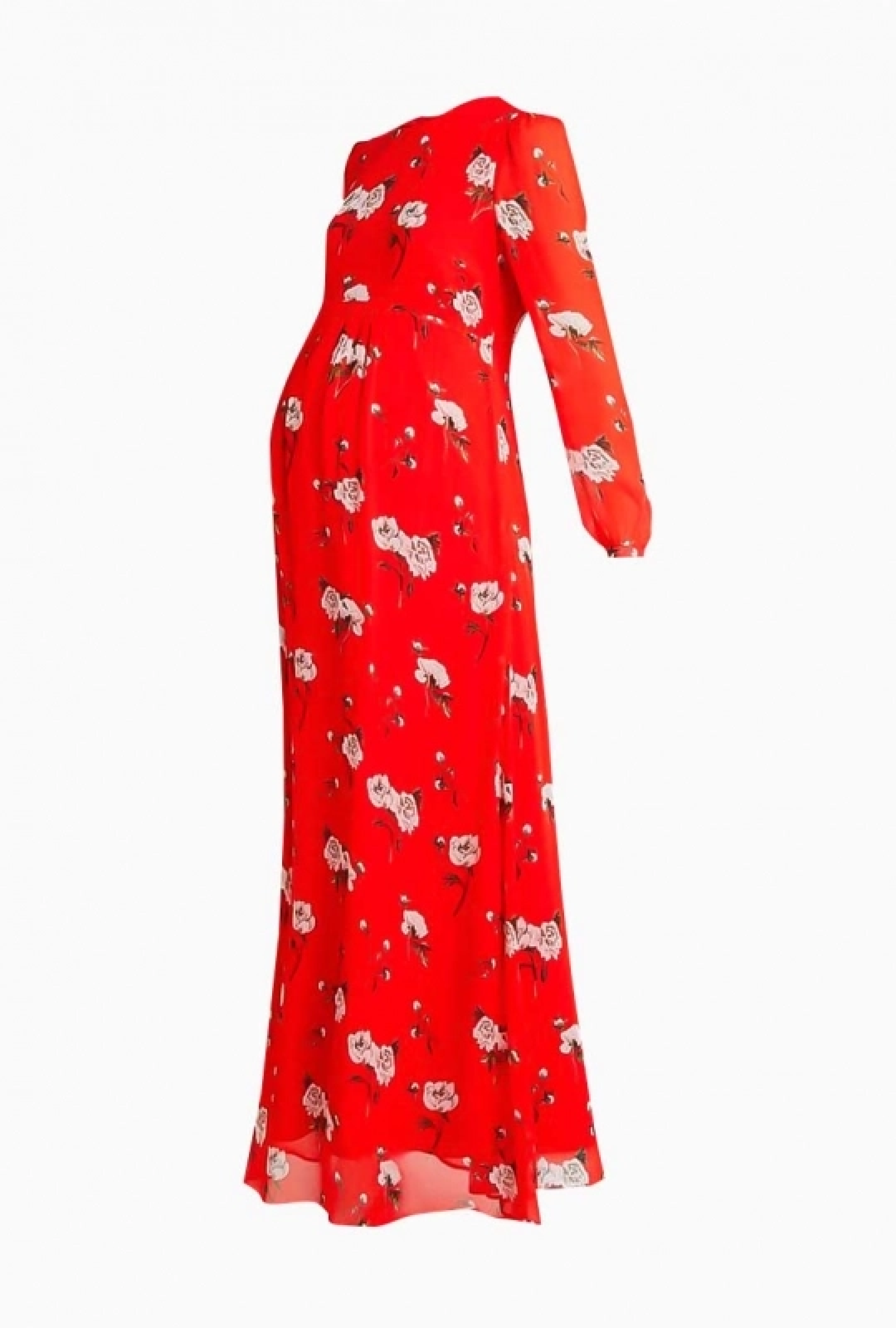 Robe Rouge à Fleurs