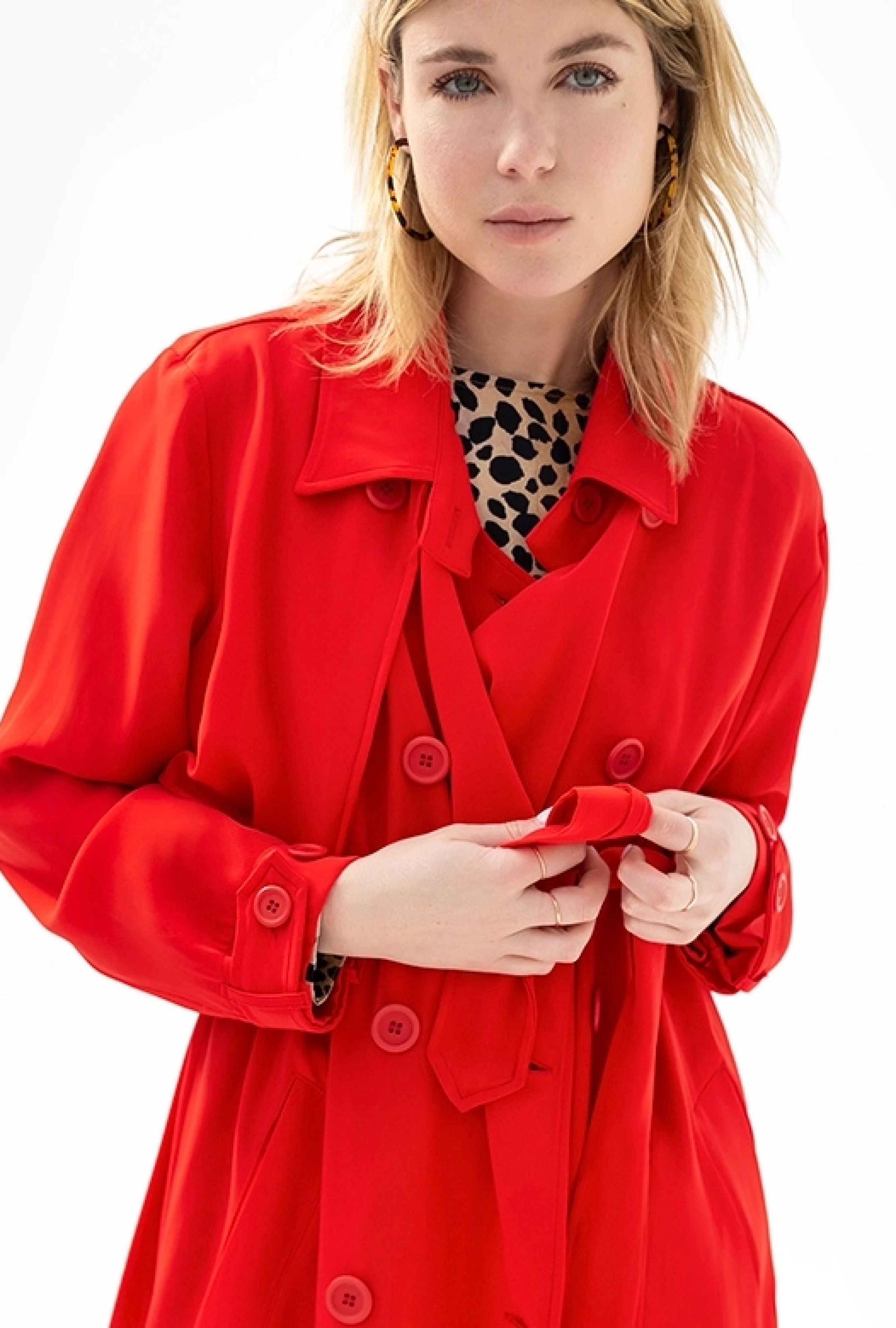 Manteau Long rouge