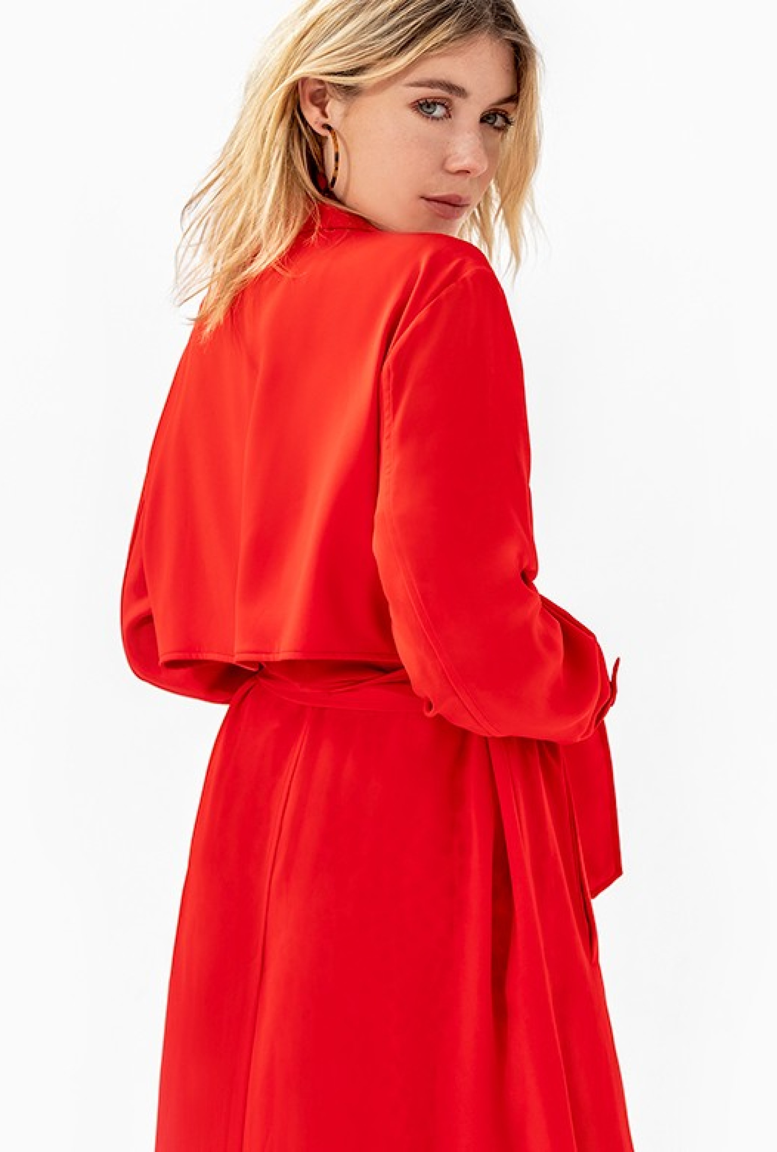 Manteau Long rouge