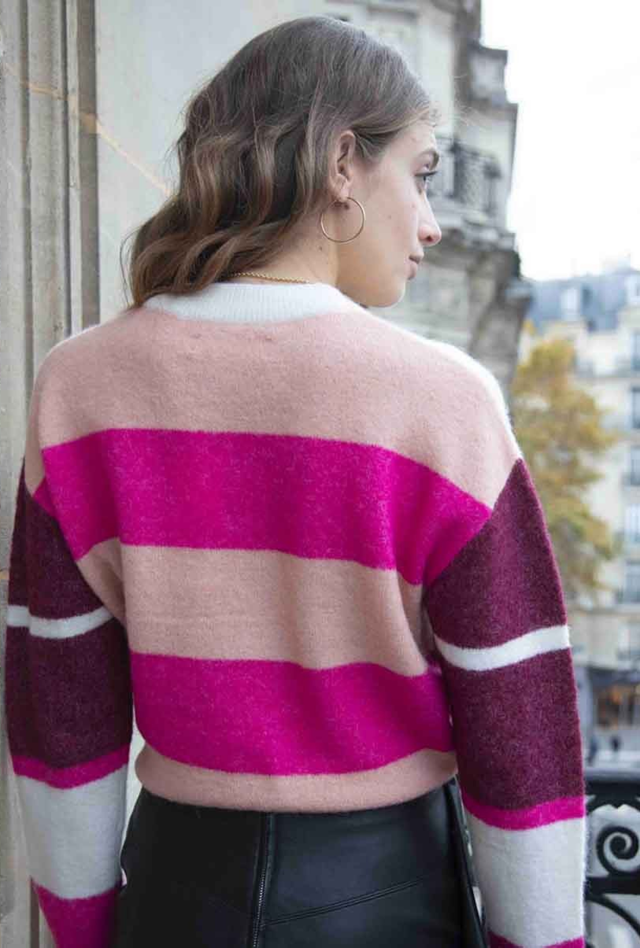 Pull Anour crew neck Rhododendron