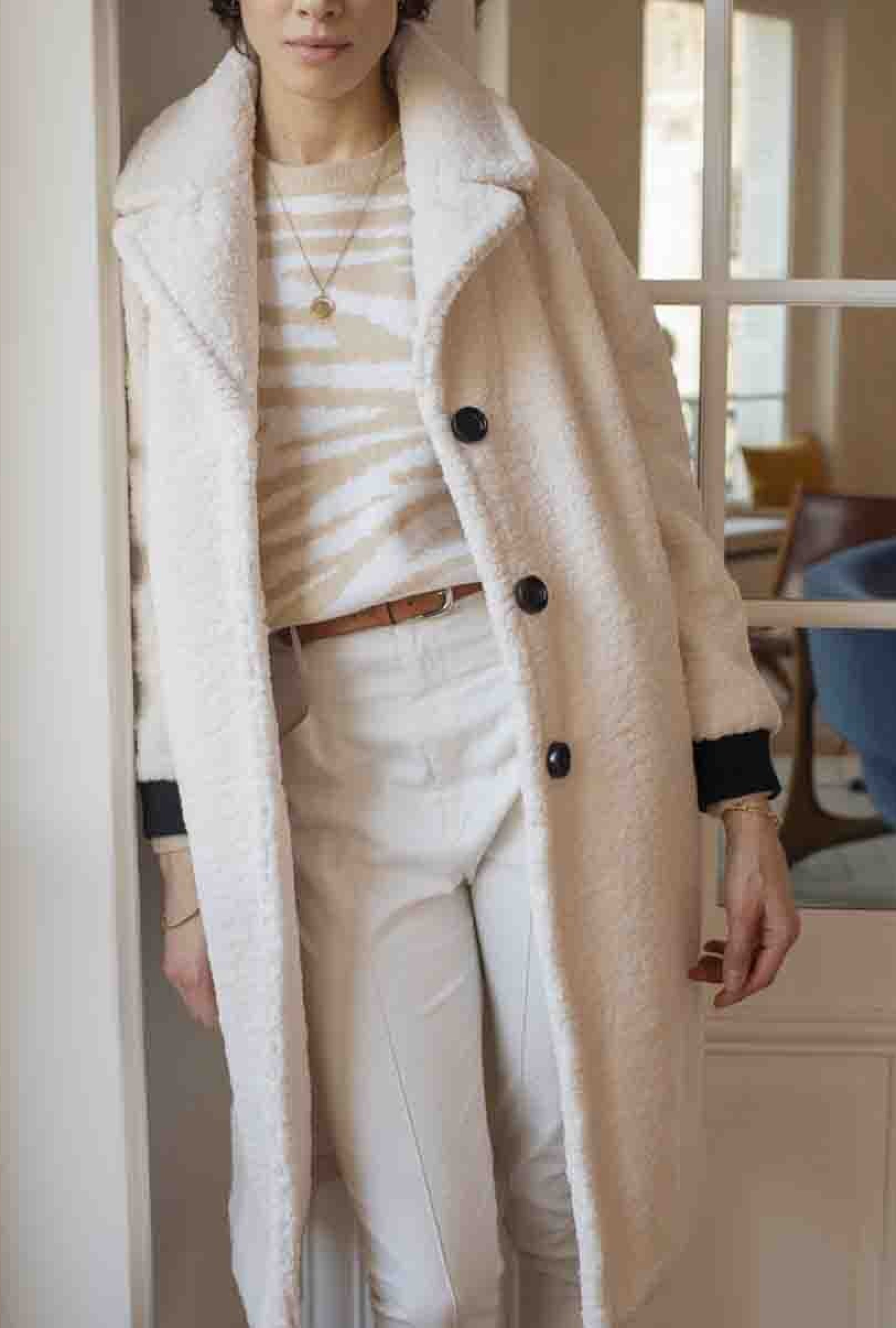 Manteau Haricot Ecru