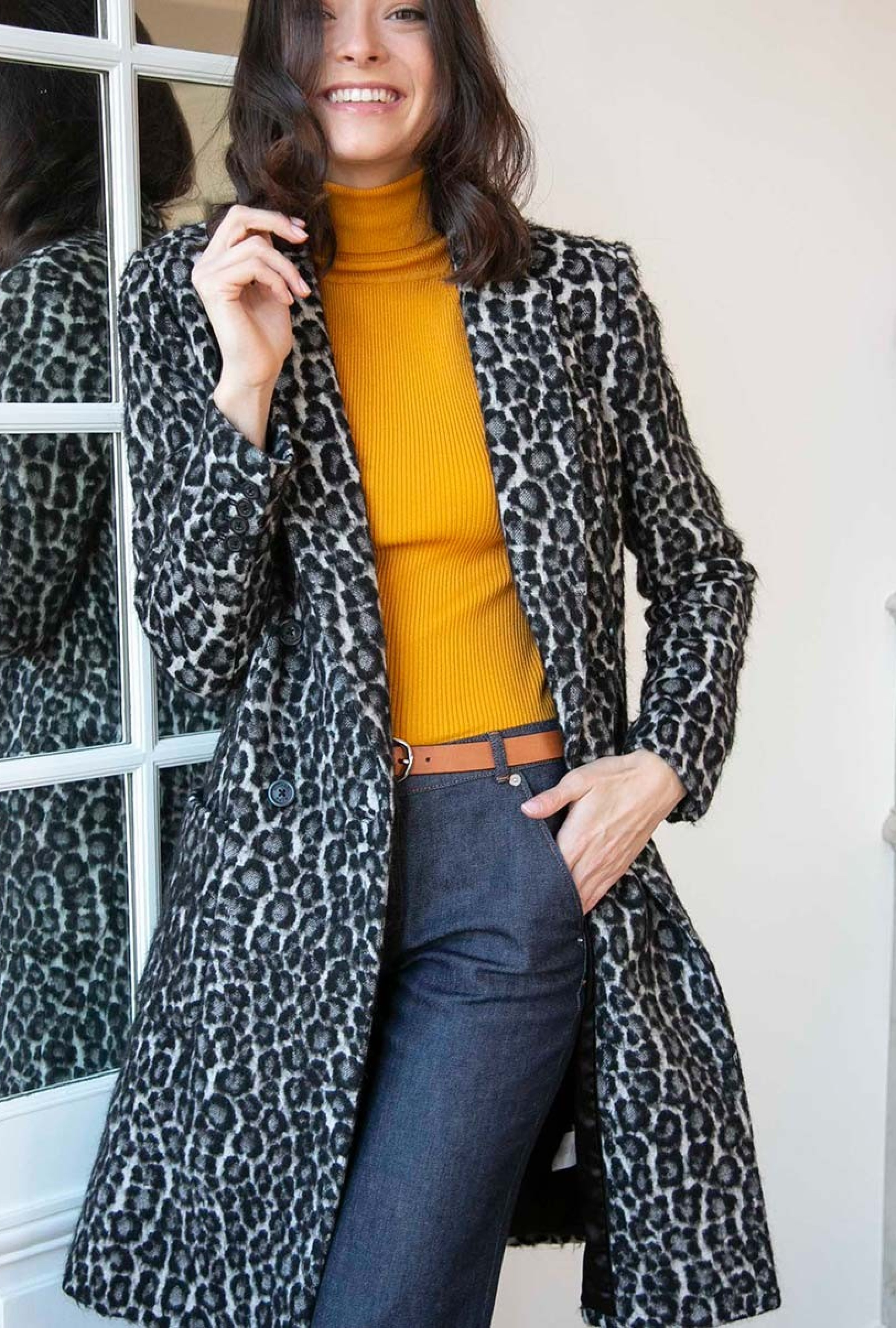 Manteau Jacquard Léopard