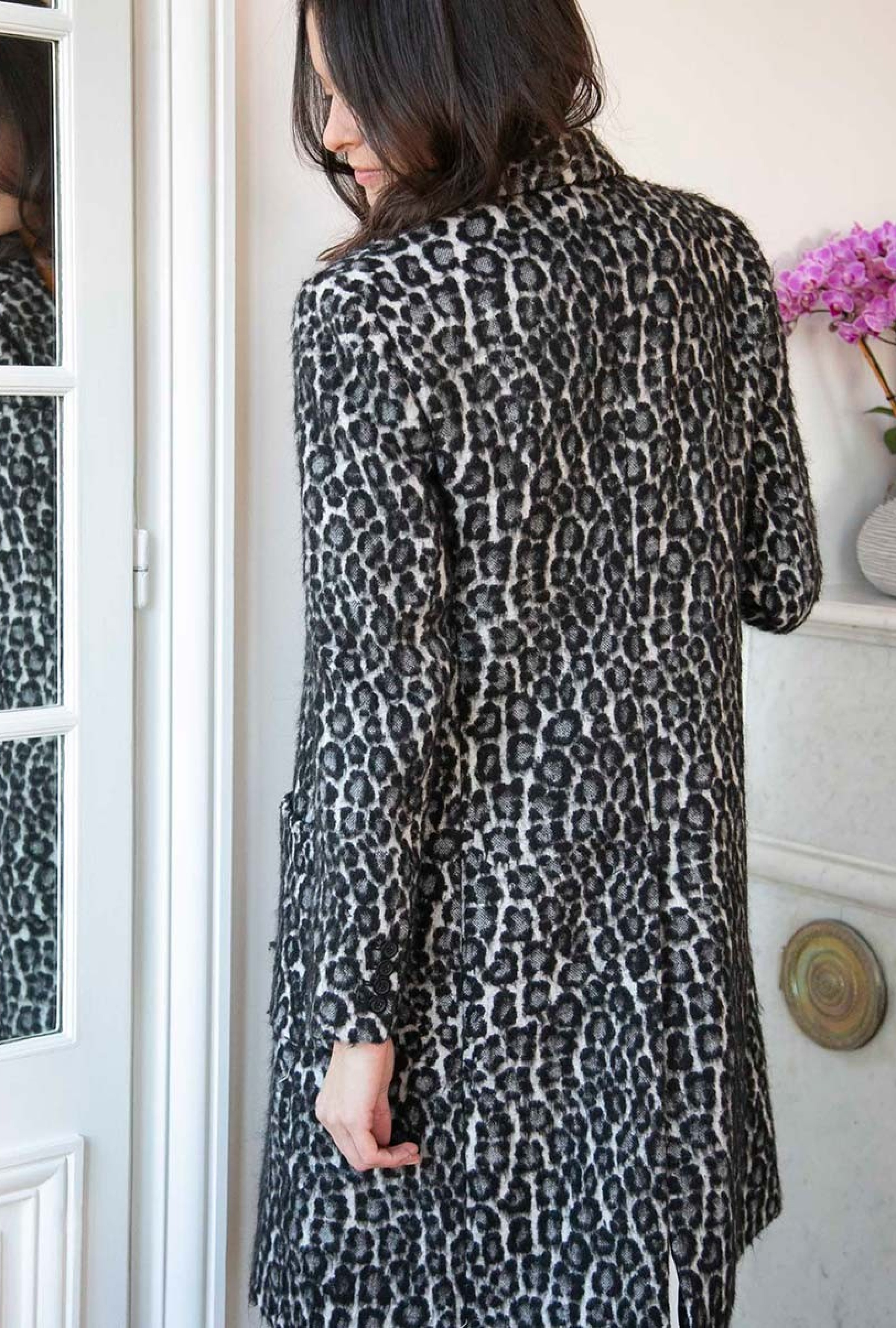 Manteau Jacquard Léopard