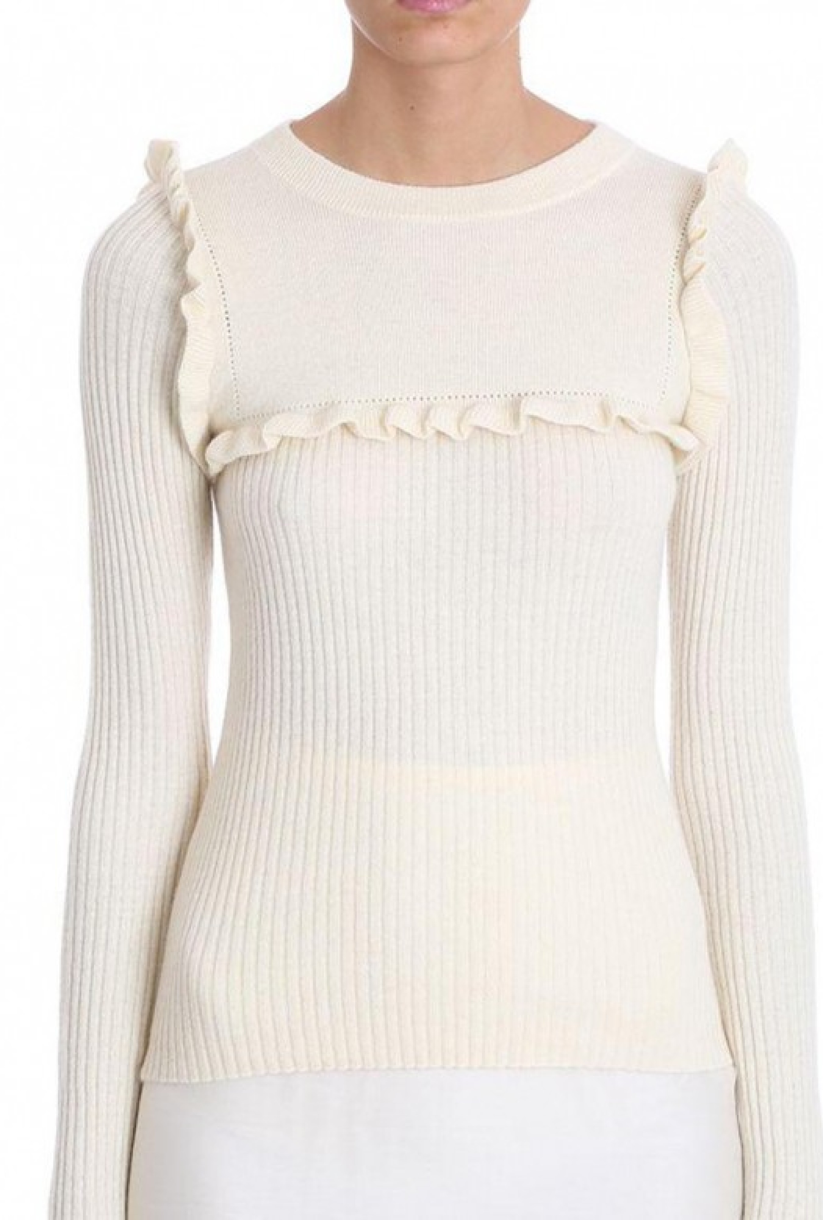 Pull Beige à volants