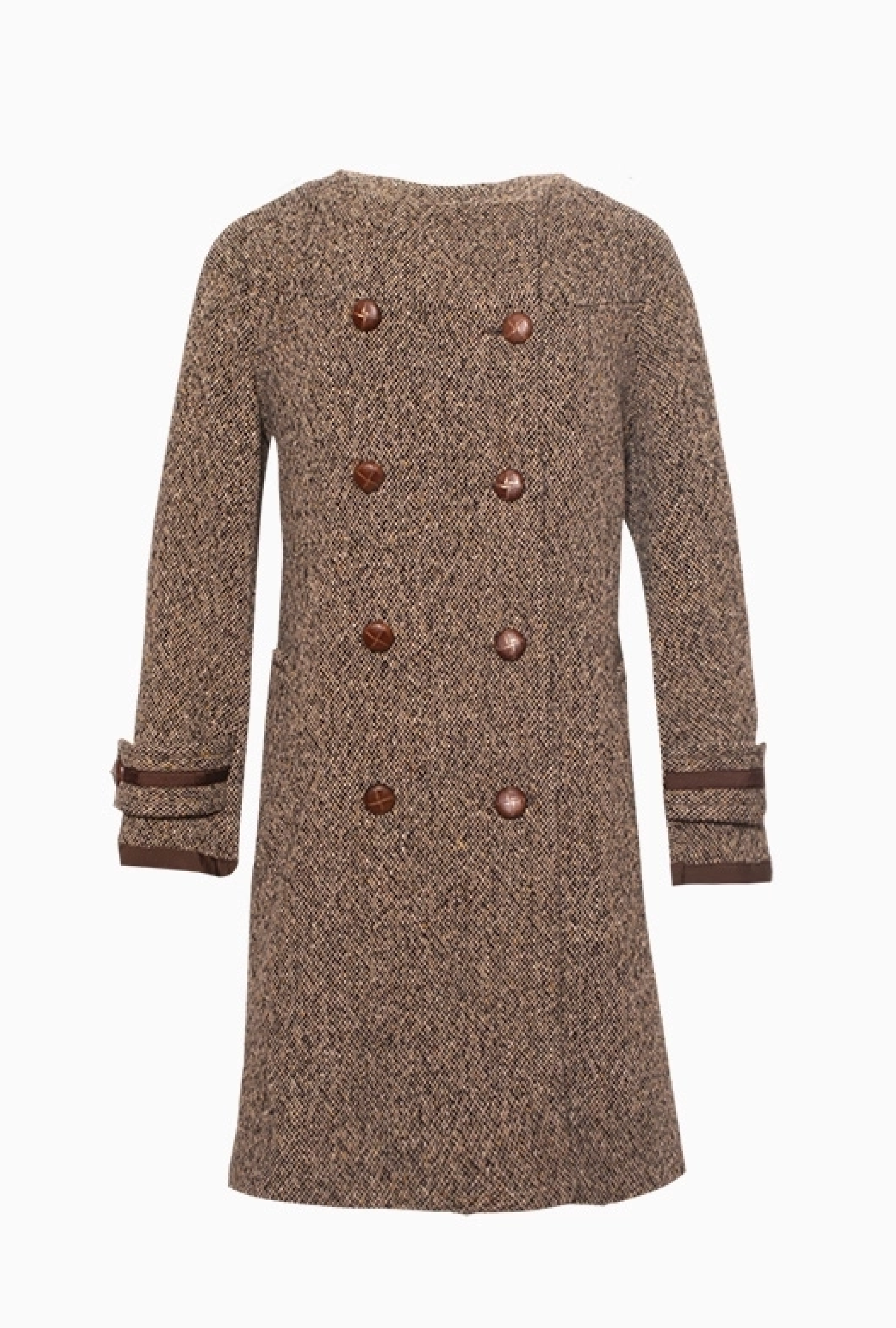 manteau tweed marron