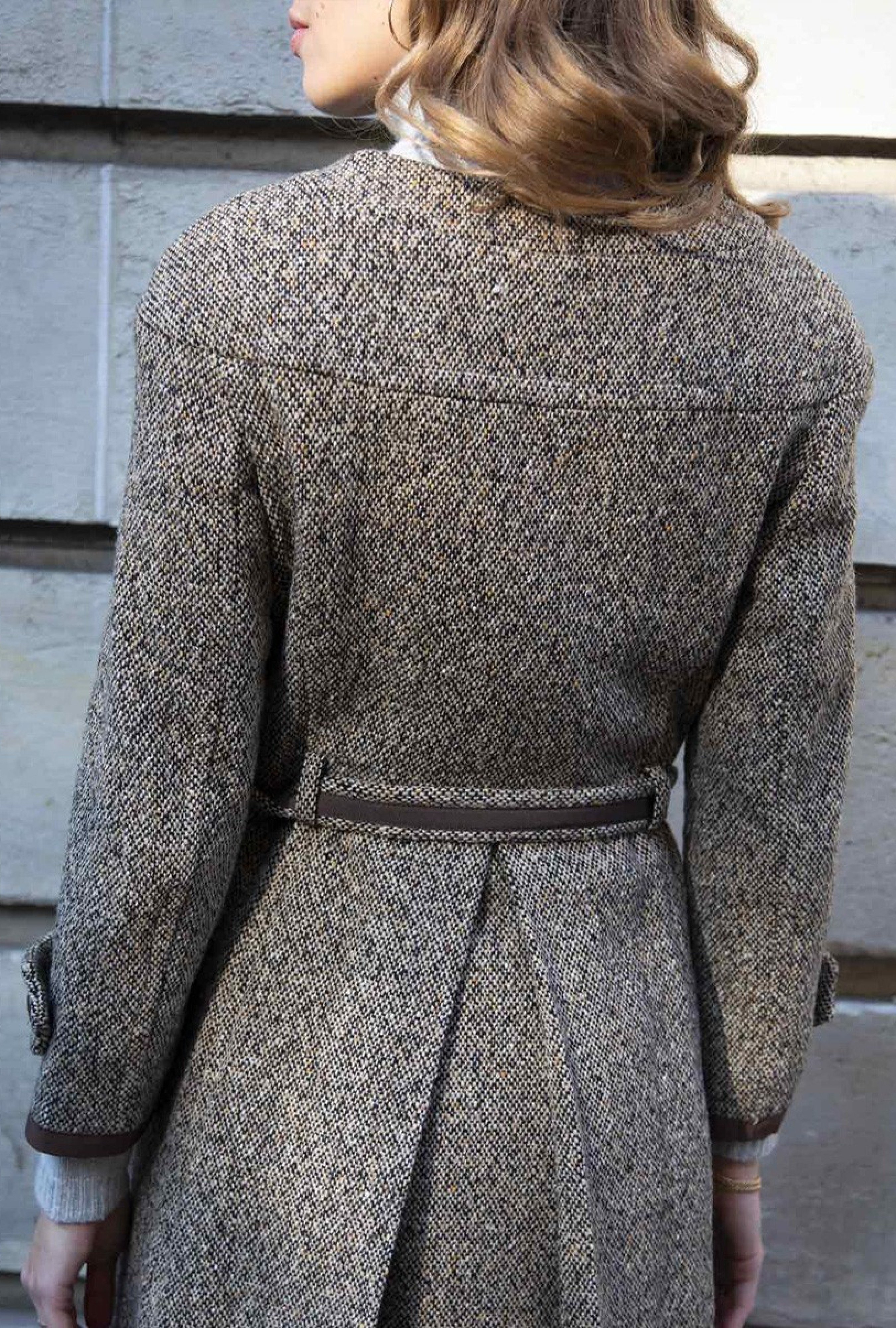 manteau tweed marron