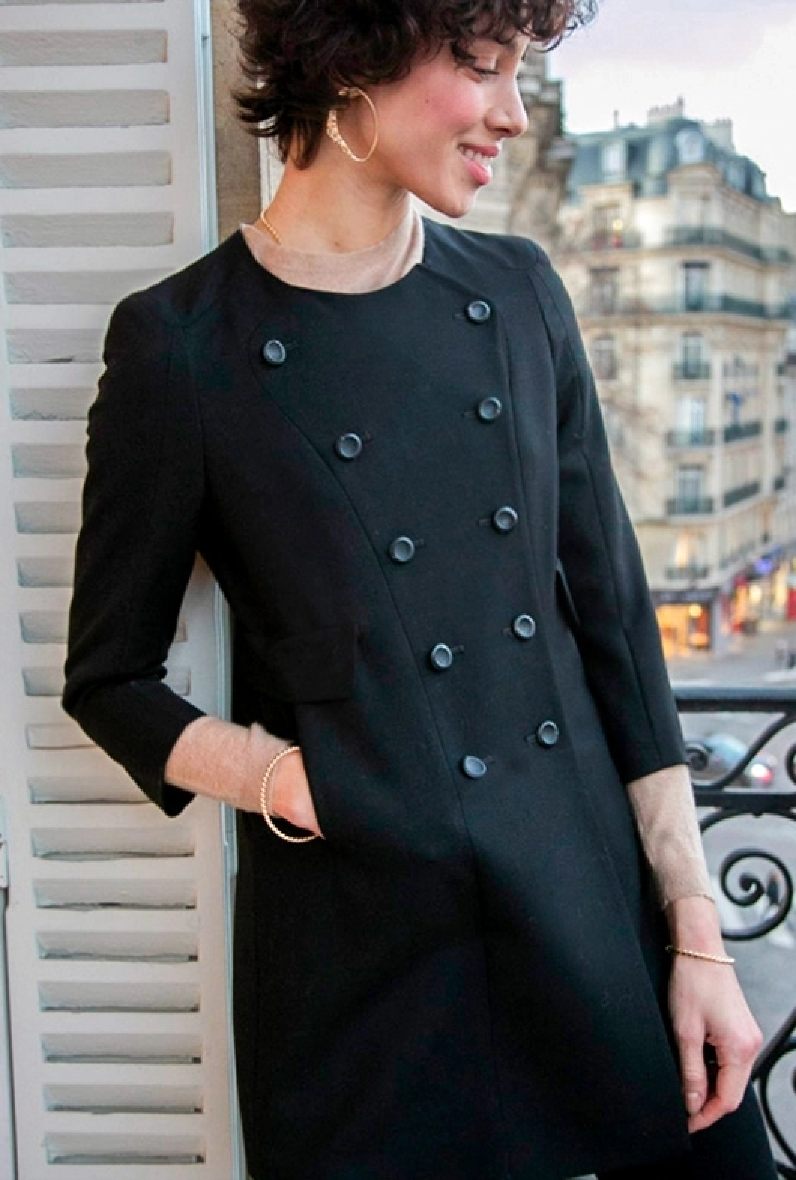 Manteau Wool Noir