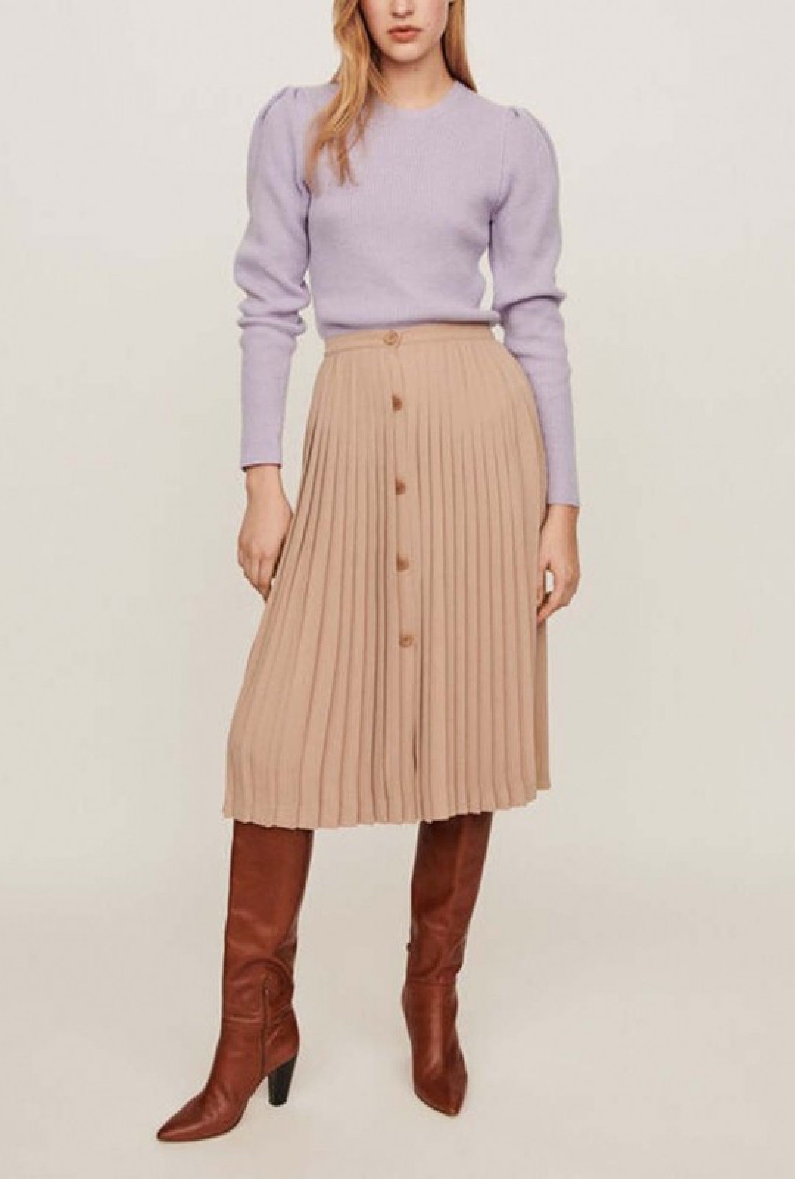Jupe Plissée Boutonnée
