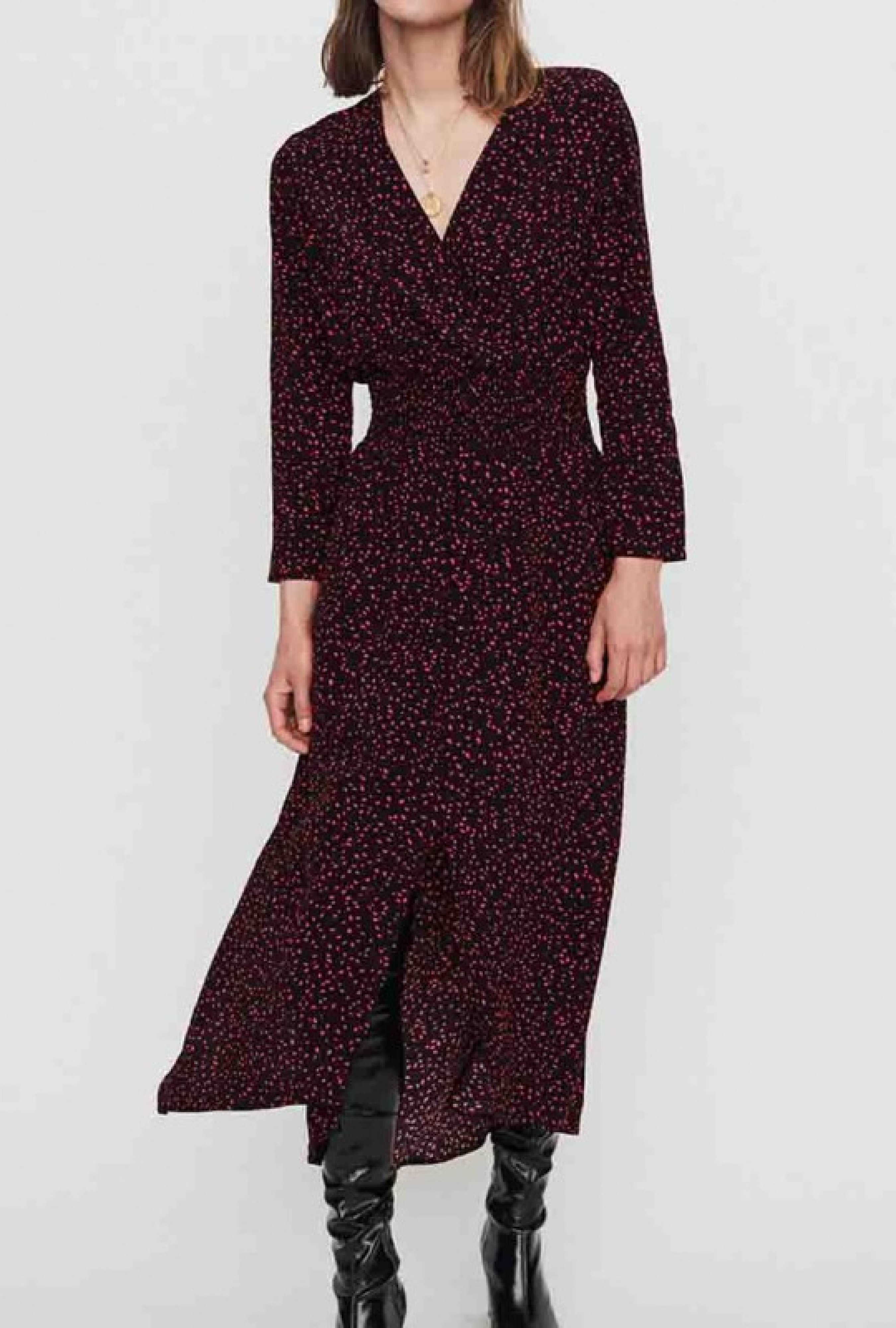 Robe Maje Smockée en Crêpe imprimé