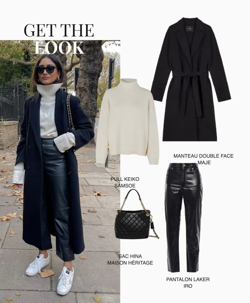 Manteau en double face ceinturé