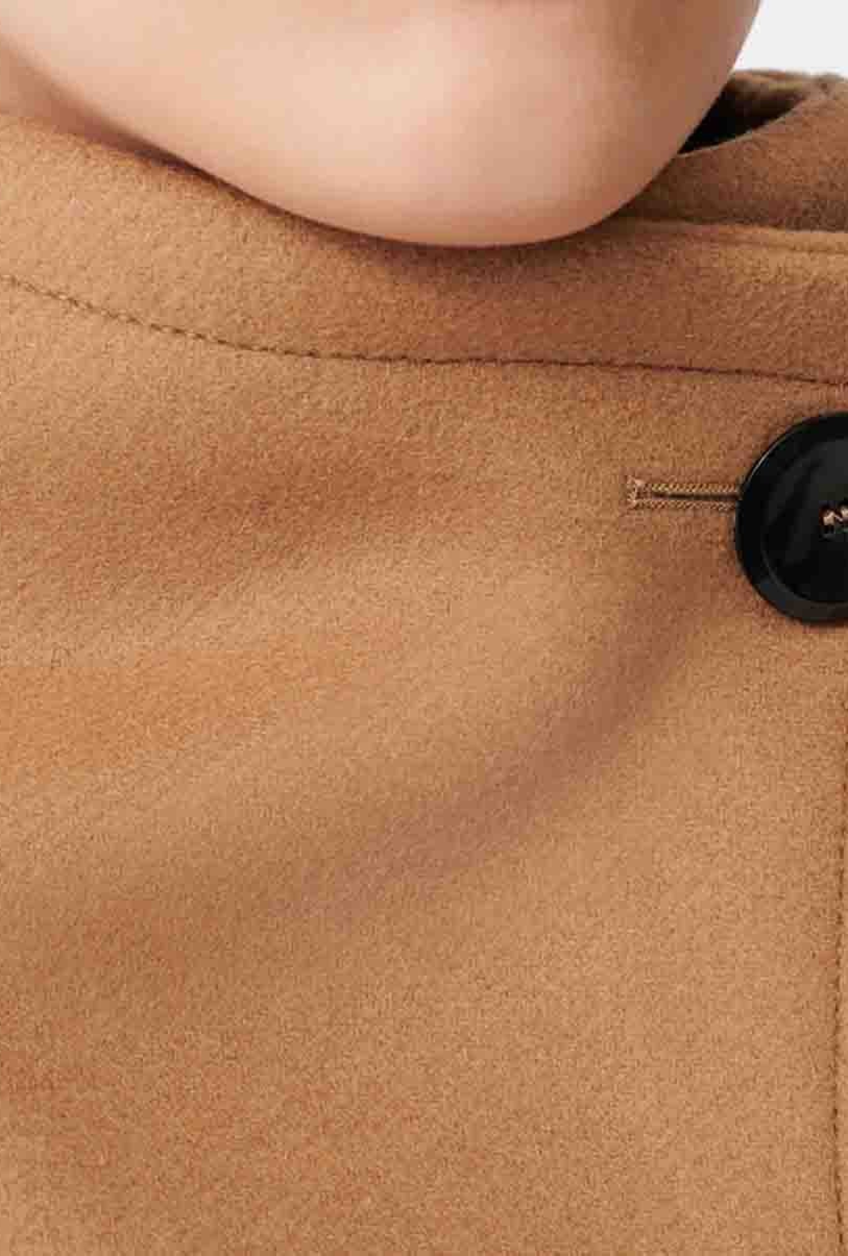 Manteau Long Grand Col en Drap de Laine