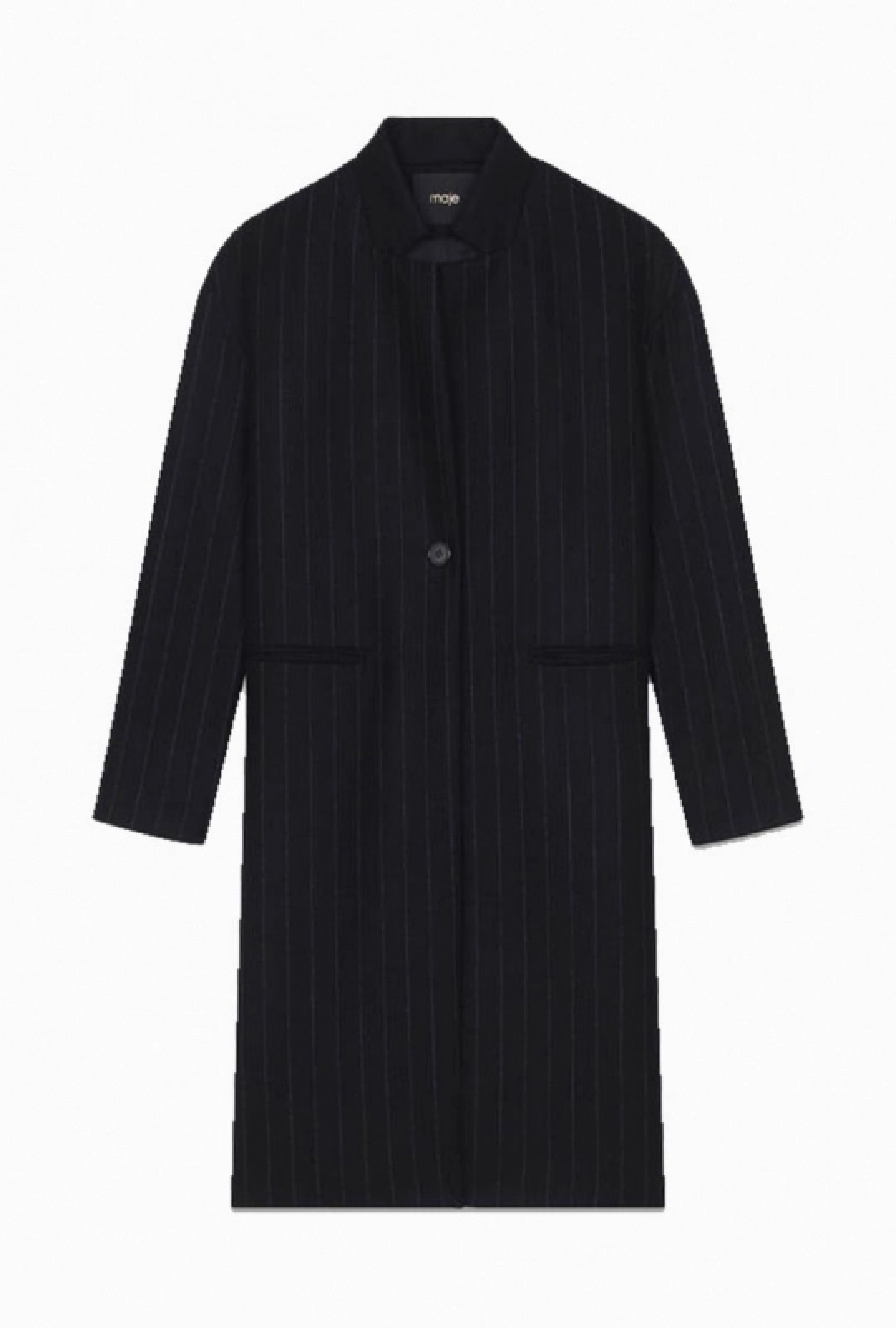 Manteau Droit à Fines Rayures