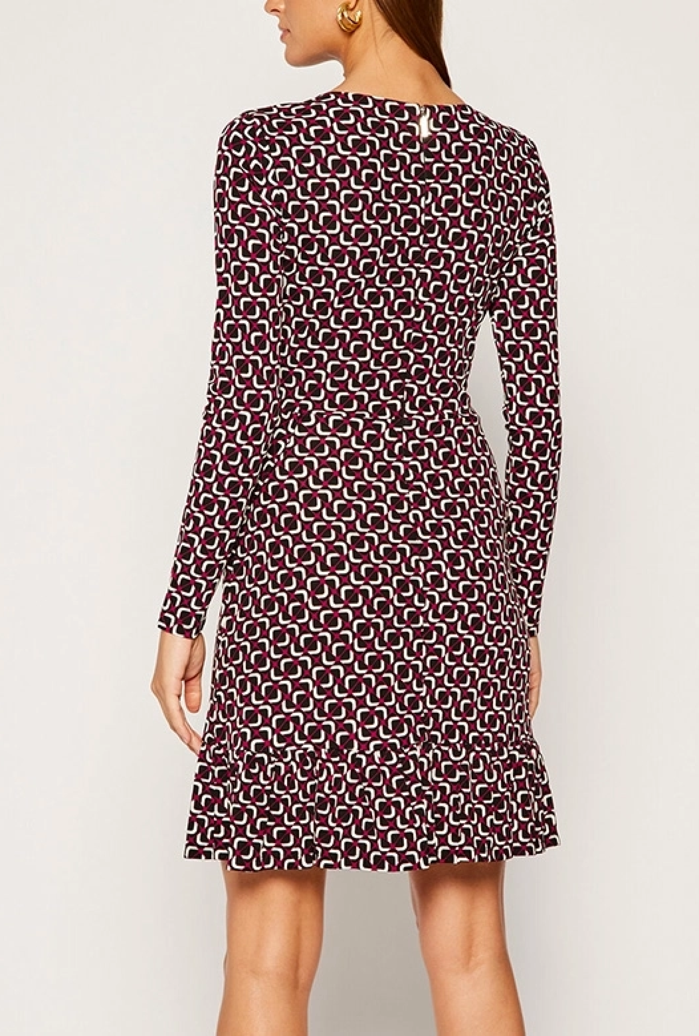 Robe courte col rond imprimée