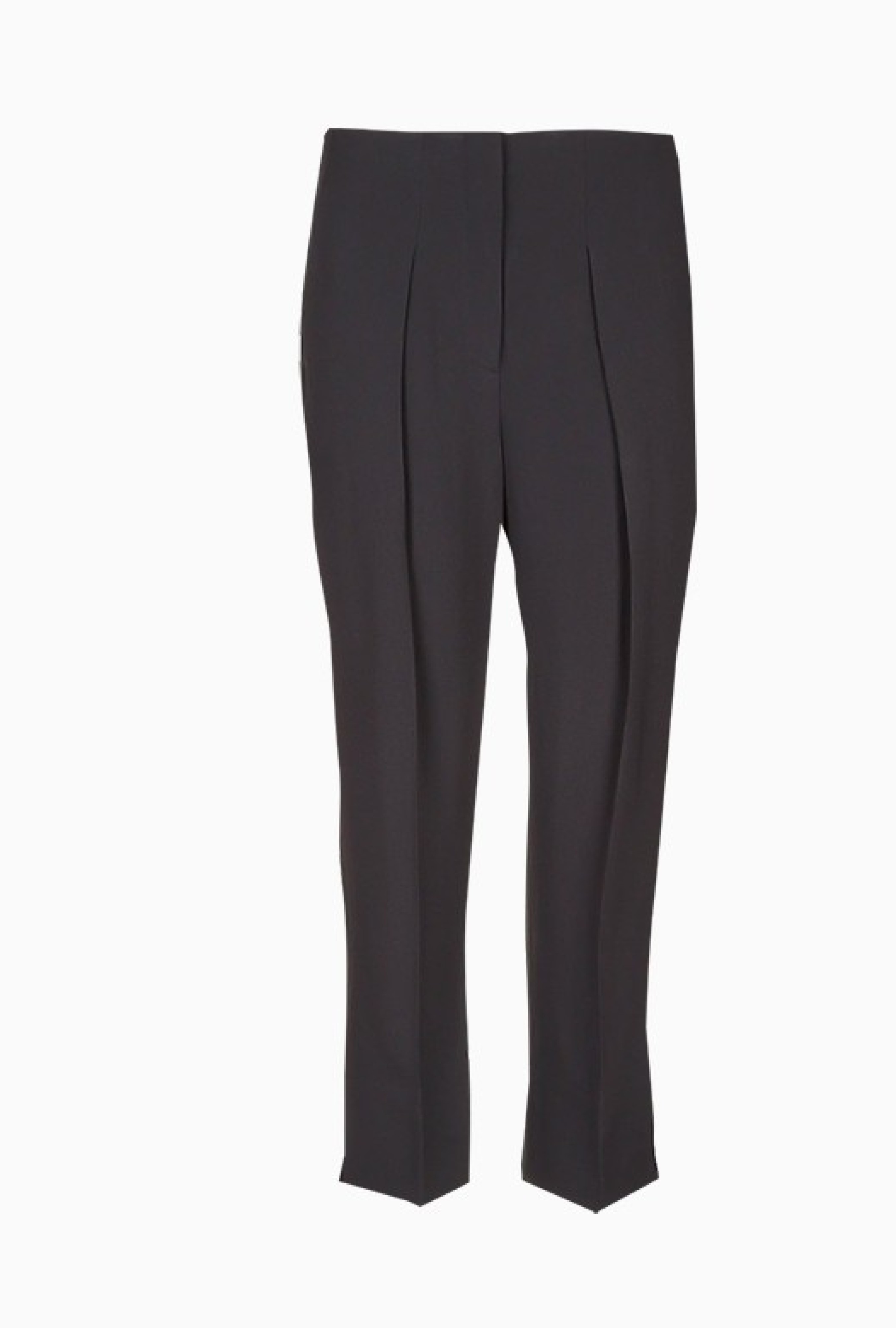 Pantalon droit taille haute en crepe