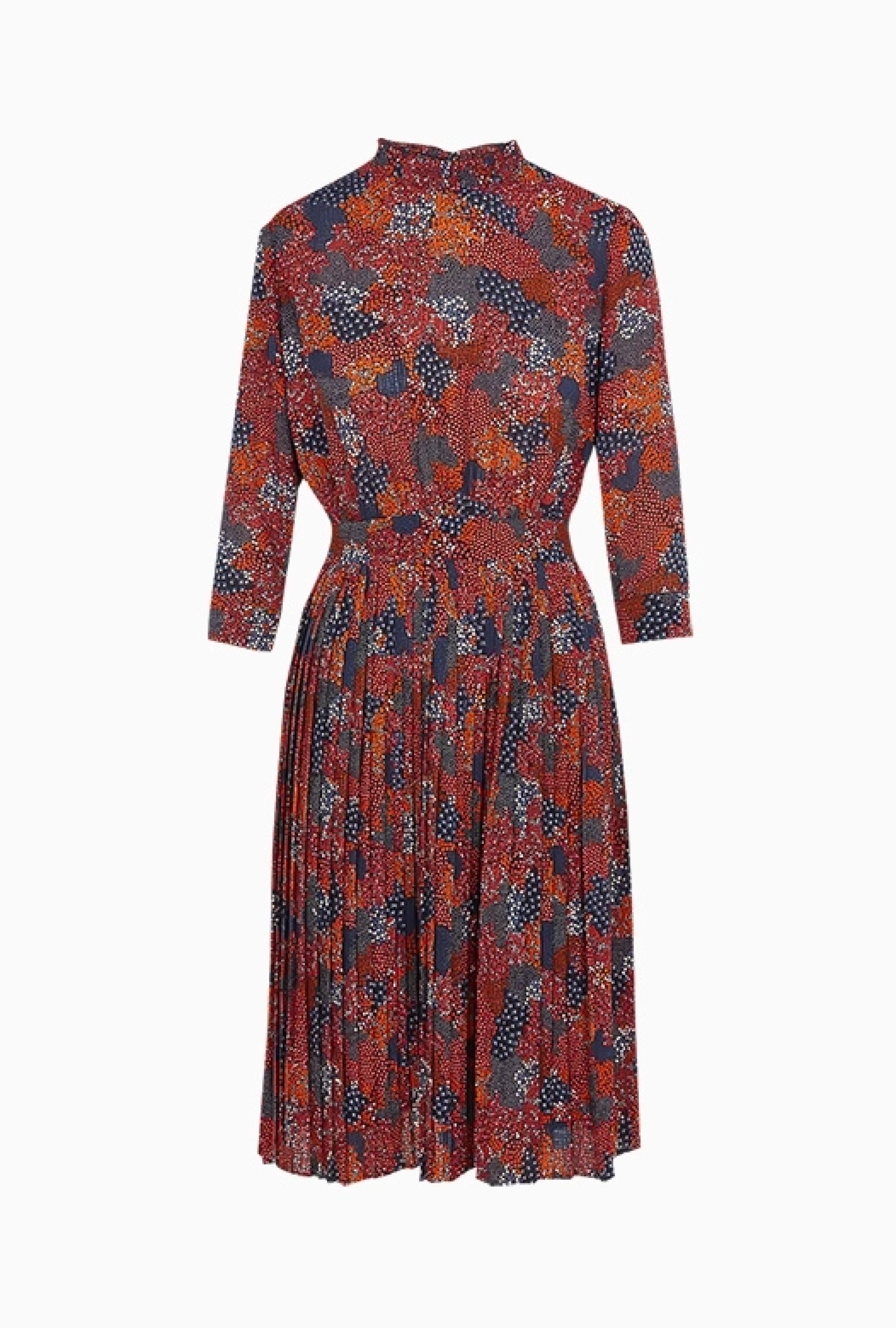 Robe Midi Col Victorien Imprimée En Crêpe-Exclusivité web
