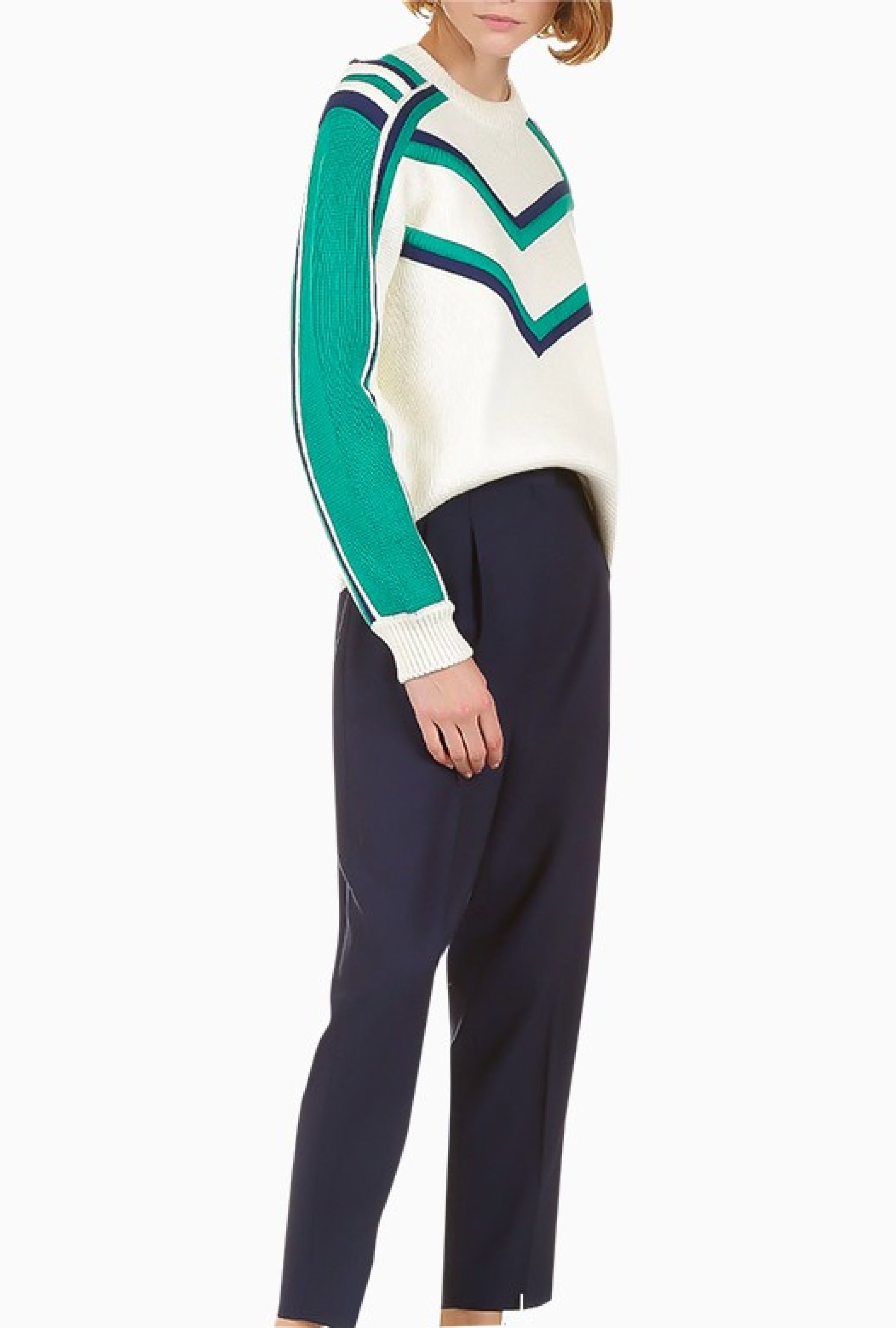 Pantalon carotte en laine