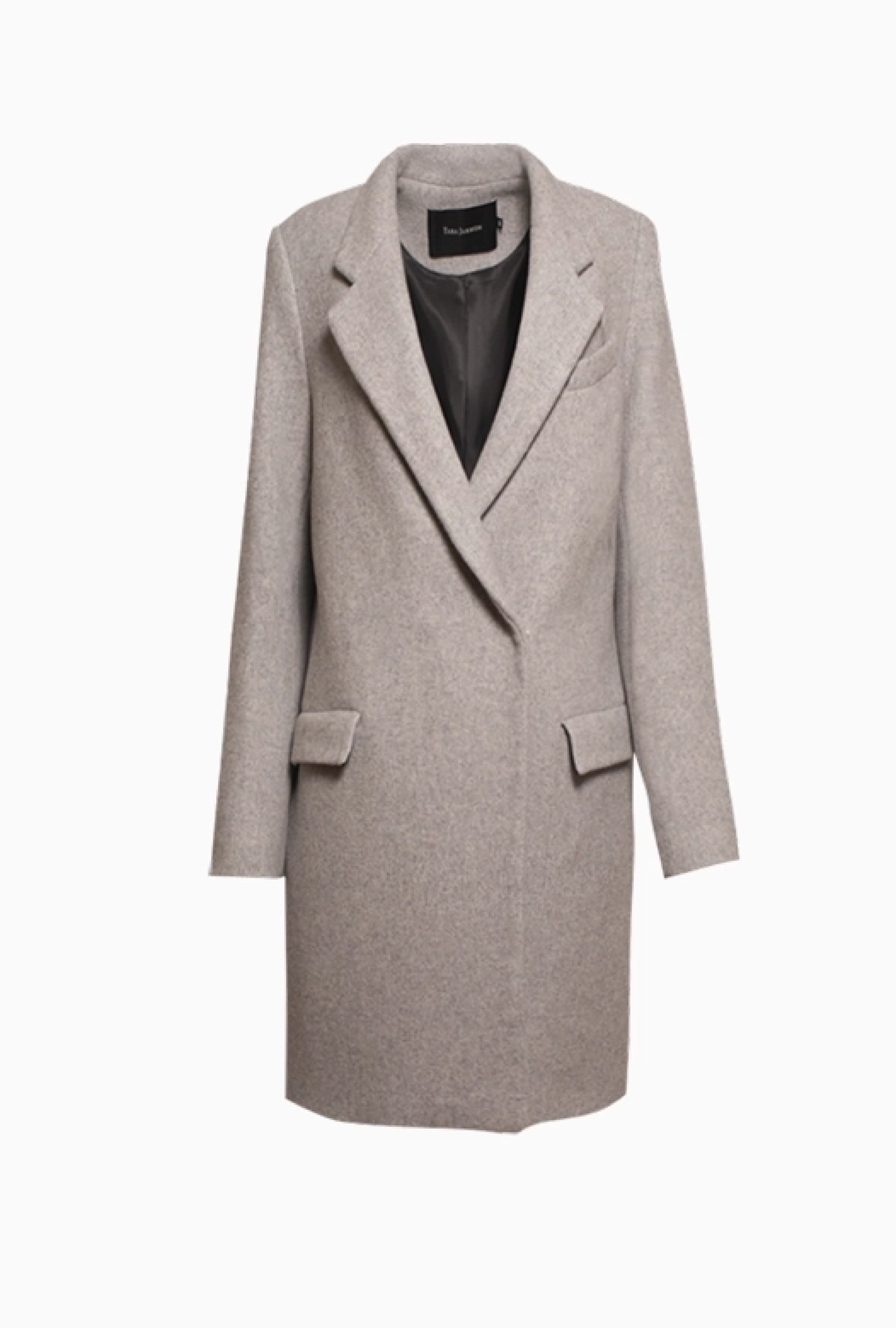 manteau long gris clair