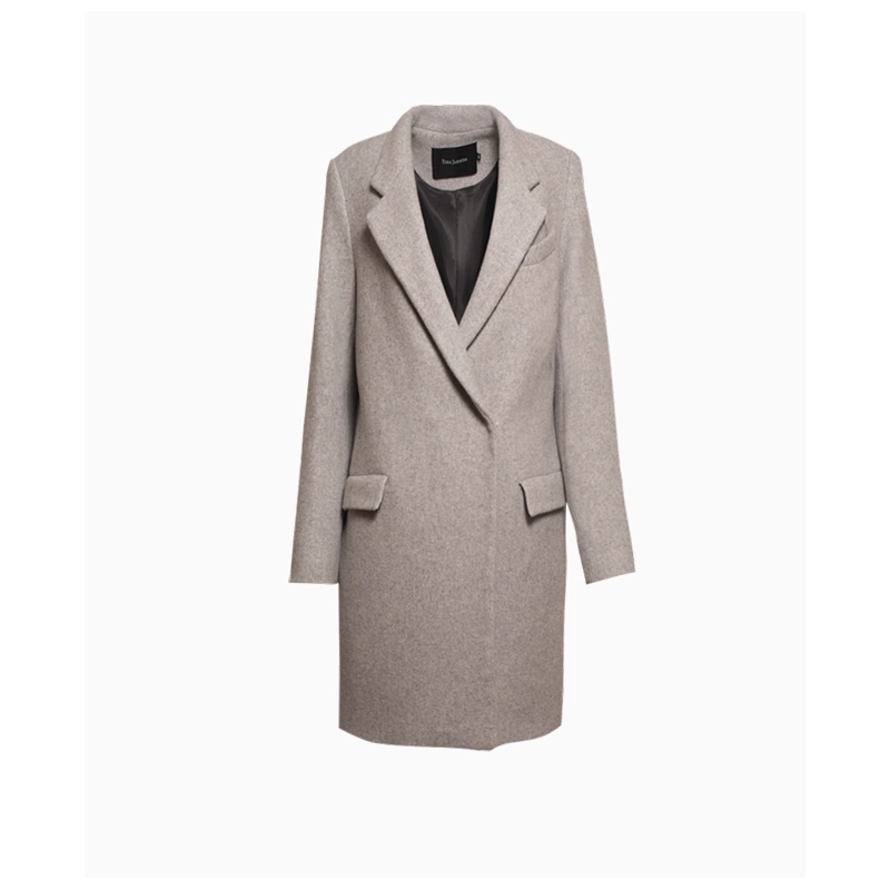 manteau long gris clair