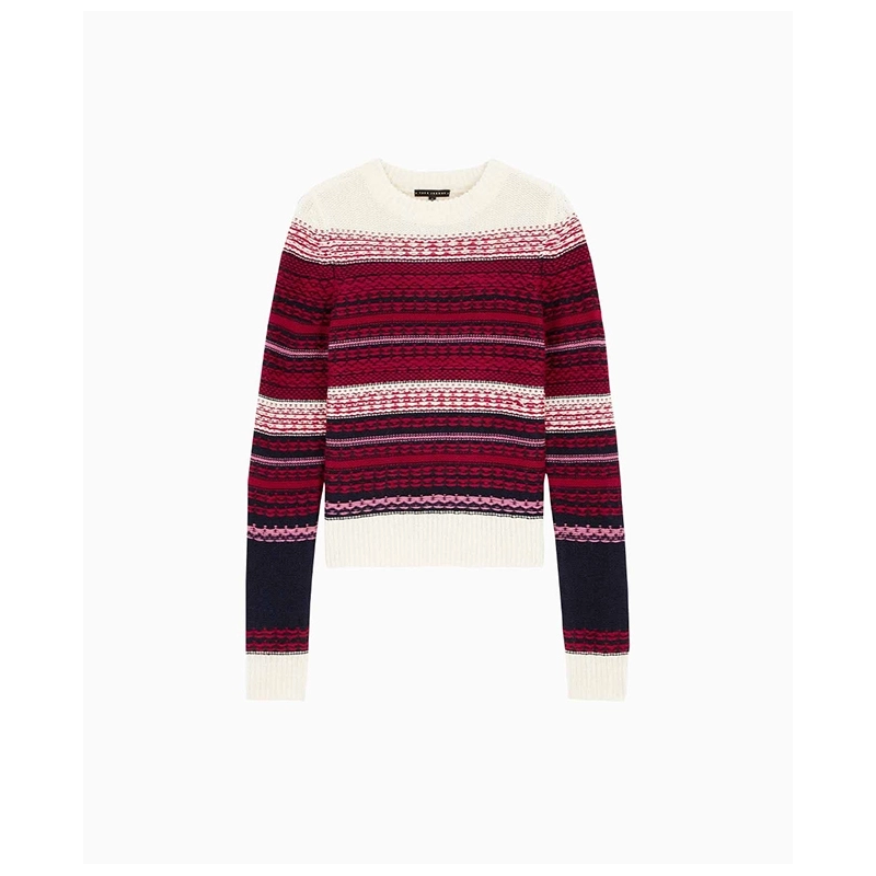 Pull Bleu Nuit à Imprimé Ecossais