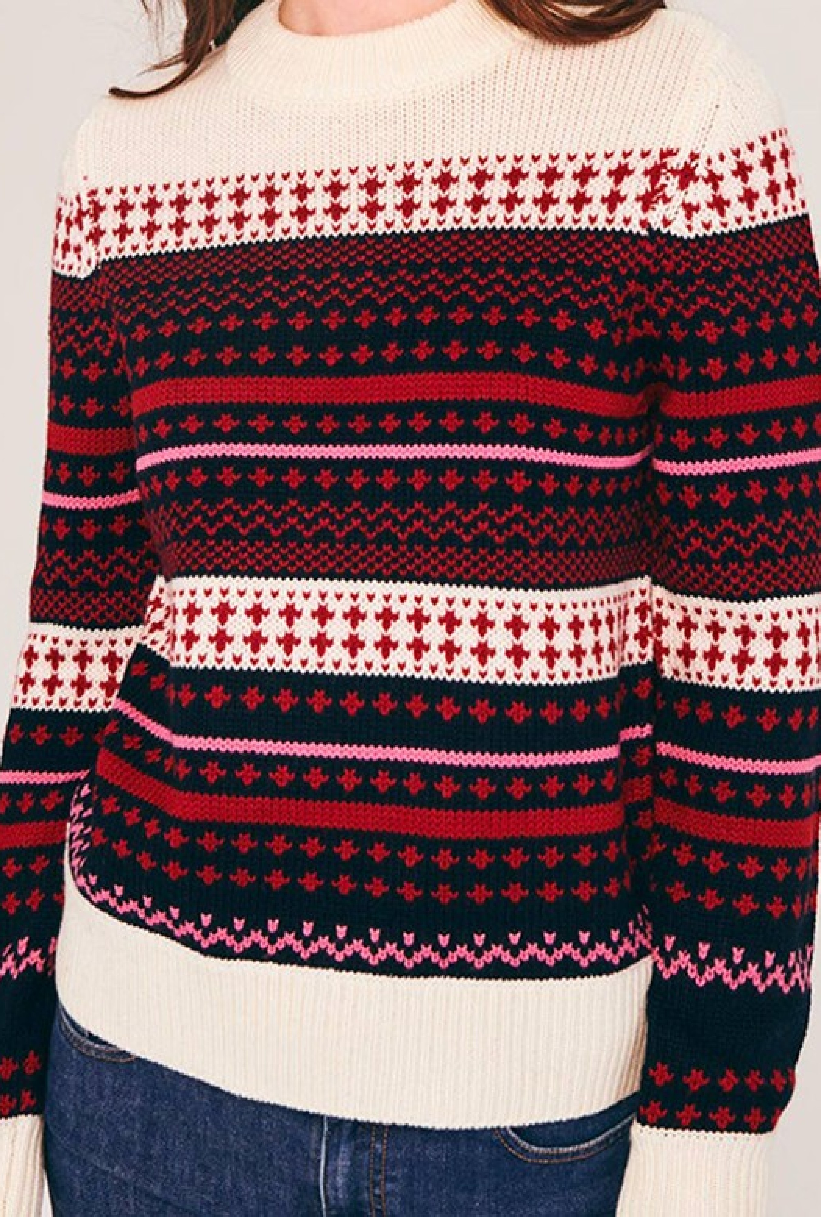 Pull Bleu Nuit à Imprimé Ecossais