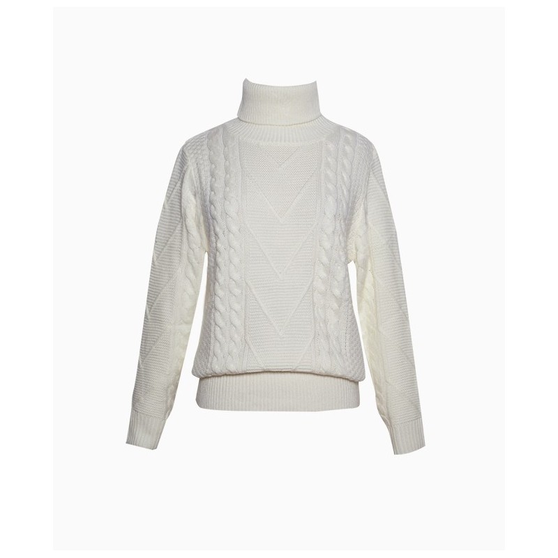 Pull Col Roulé Blanc