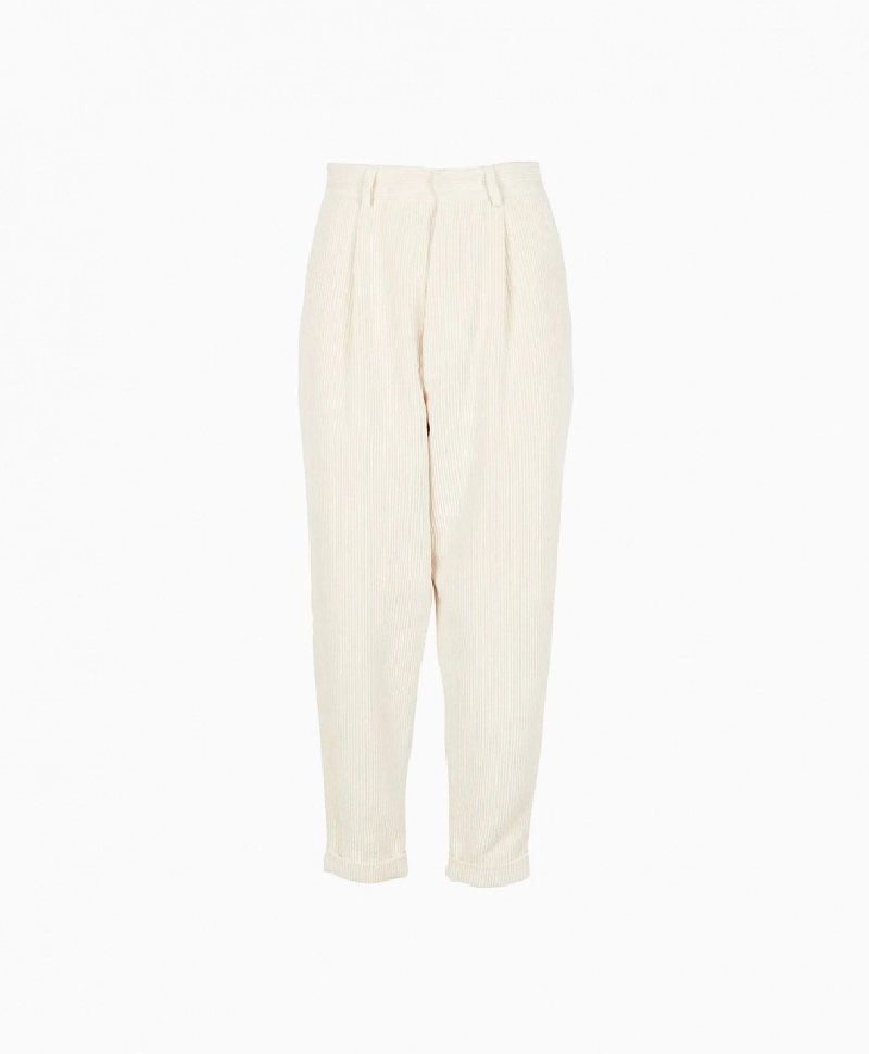 Pantalon Velours Côtelé Blanc