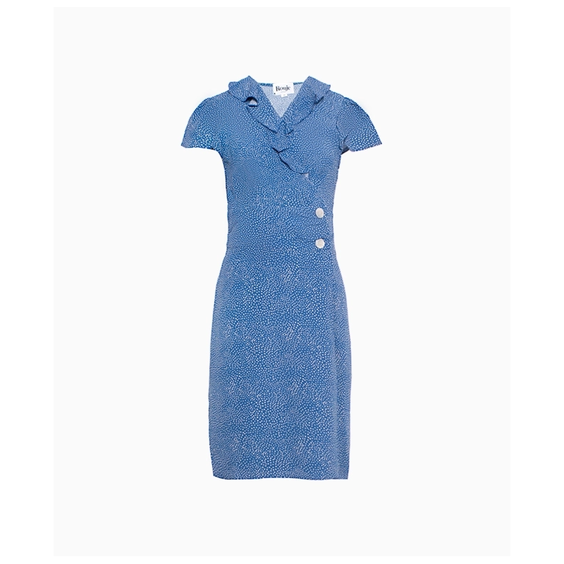 Robe Rouje Flore pois crayon bleu-Exclusivité web