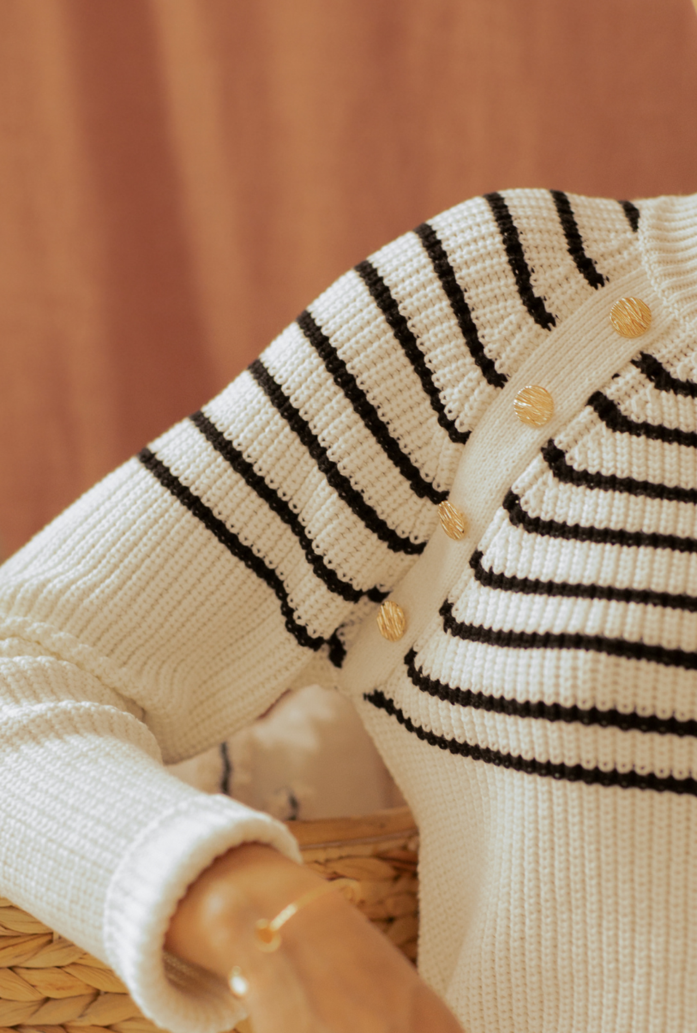 Pull Edouard Ecru à Rayures