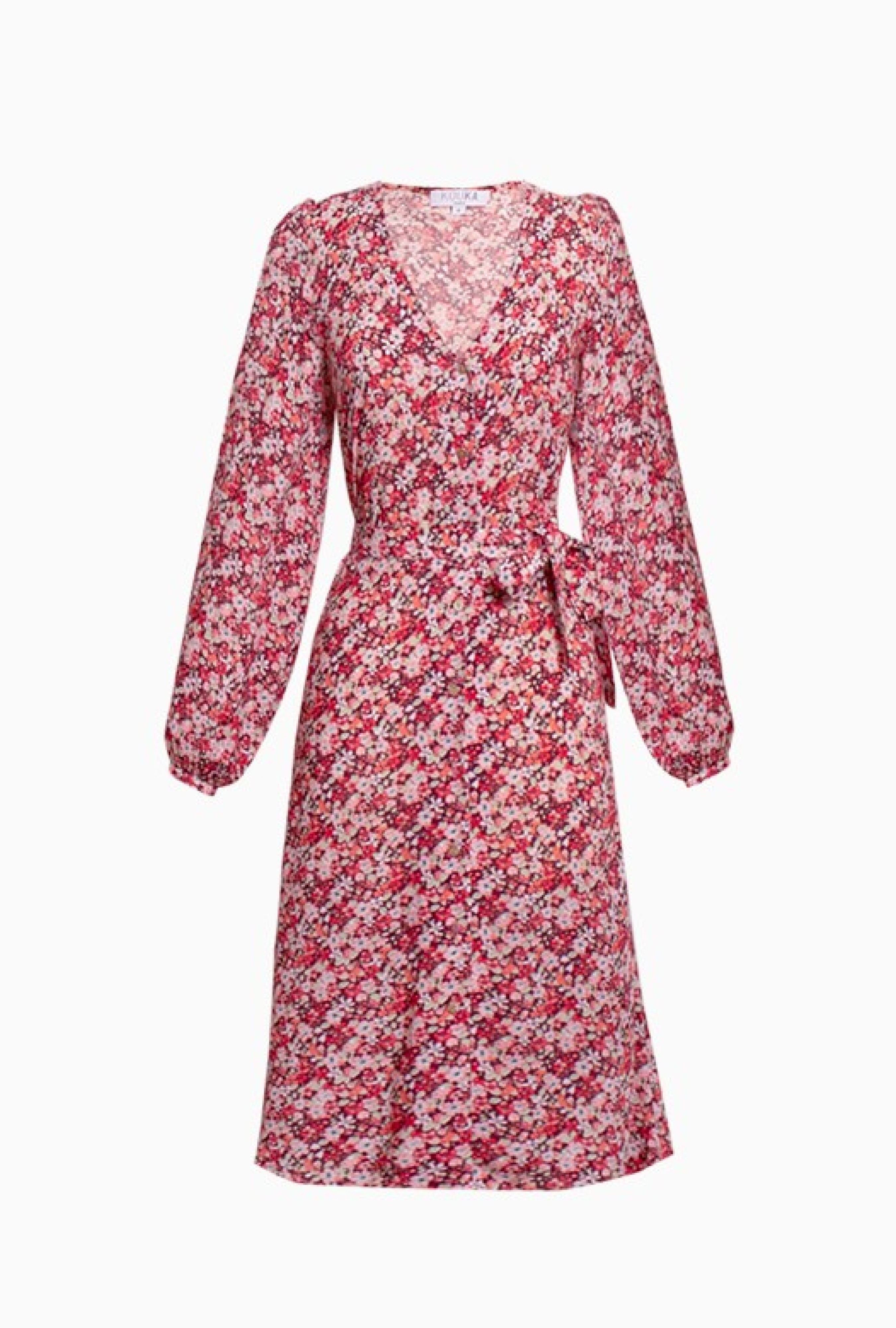 Robe Midi Fleurie Bordeaux Grace