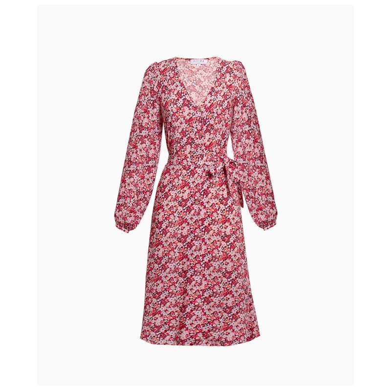 Robe PNL Midi Fleurie Bordeaux Grace