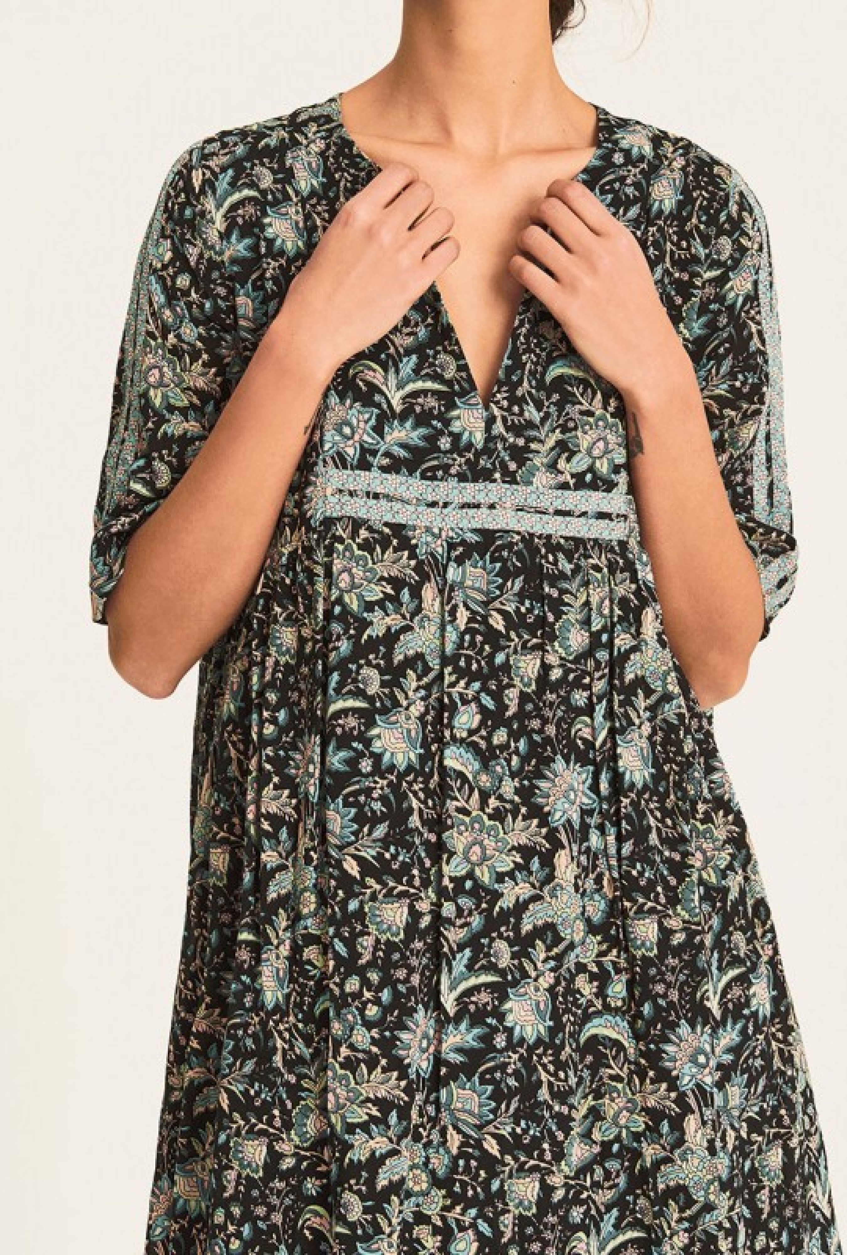 Robe Boho Noire Imprimée