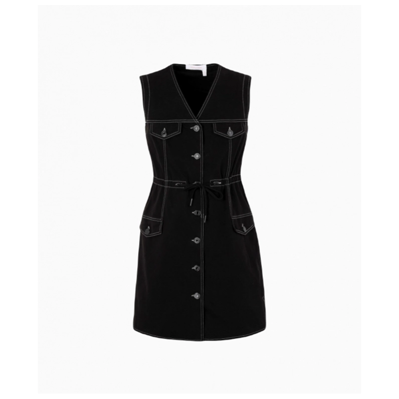 Robe See By Chloe Denim Noir-Exclusivité web