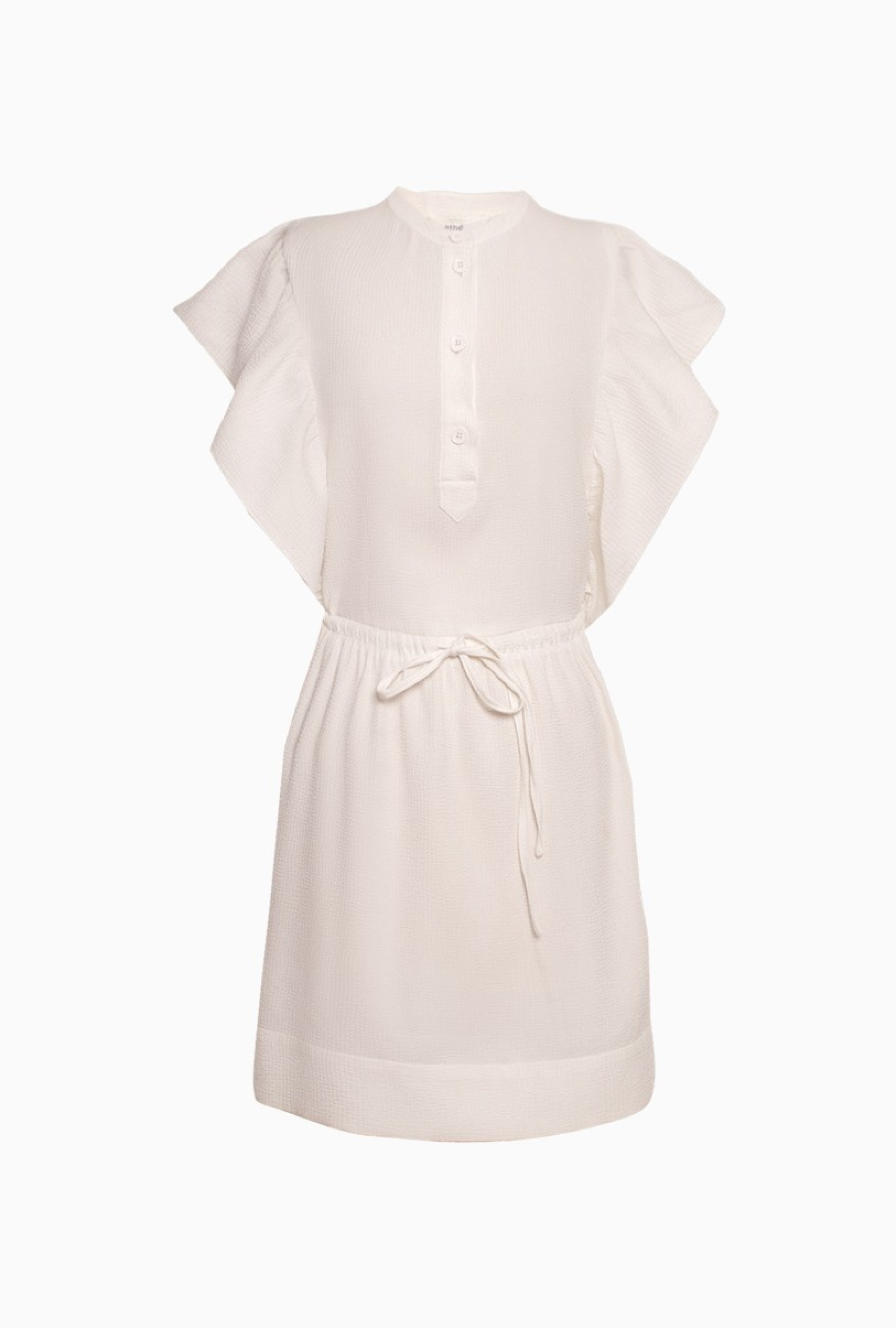 Robe blanche à manches volantées