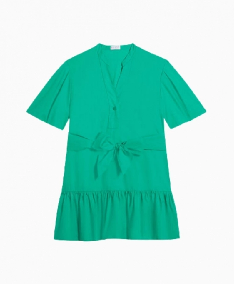 Robe Claudie Pierlot Coton Menthe-Exclusivité web