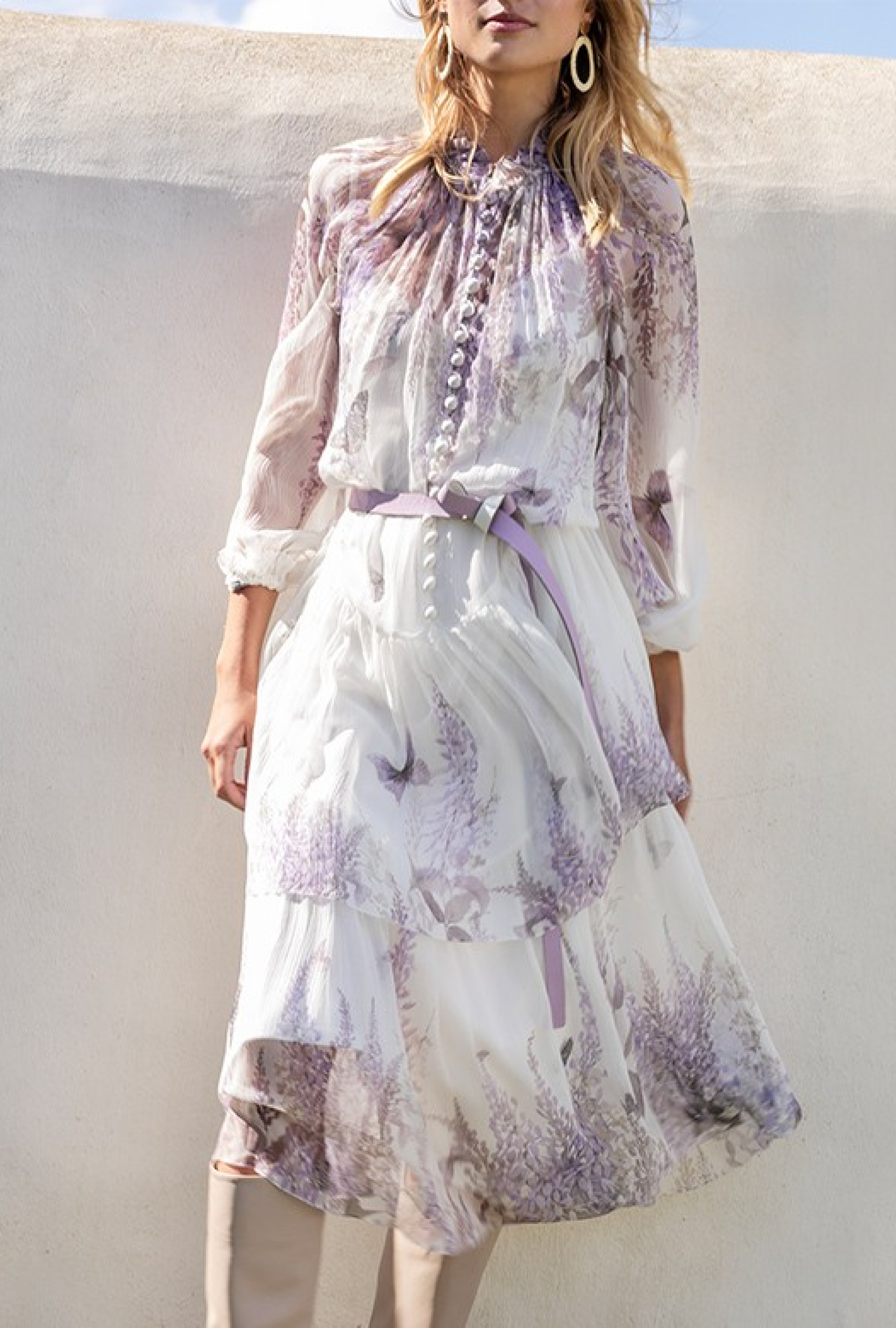 Robe Luminous Tiered Midi