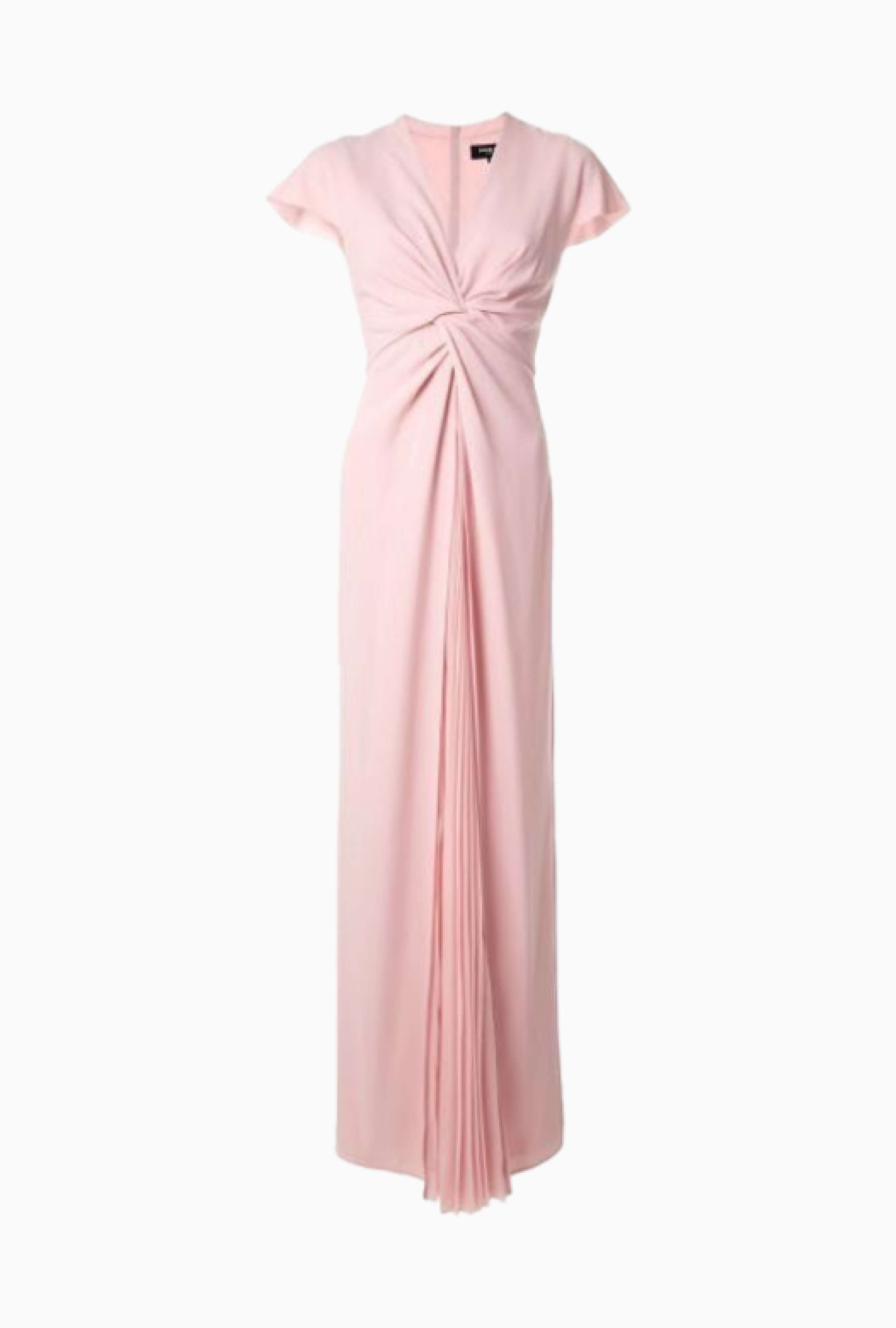 Robe longue drapée en crepe de satin
