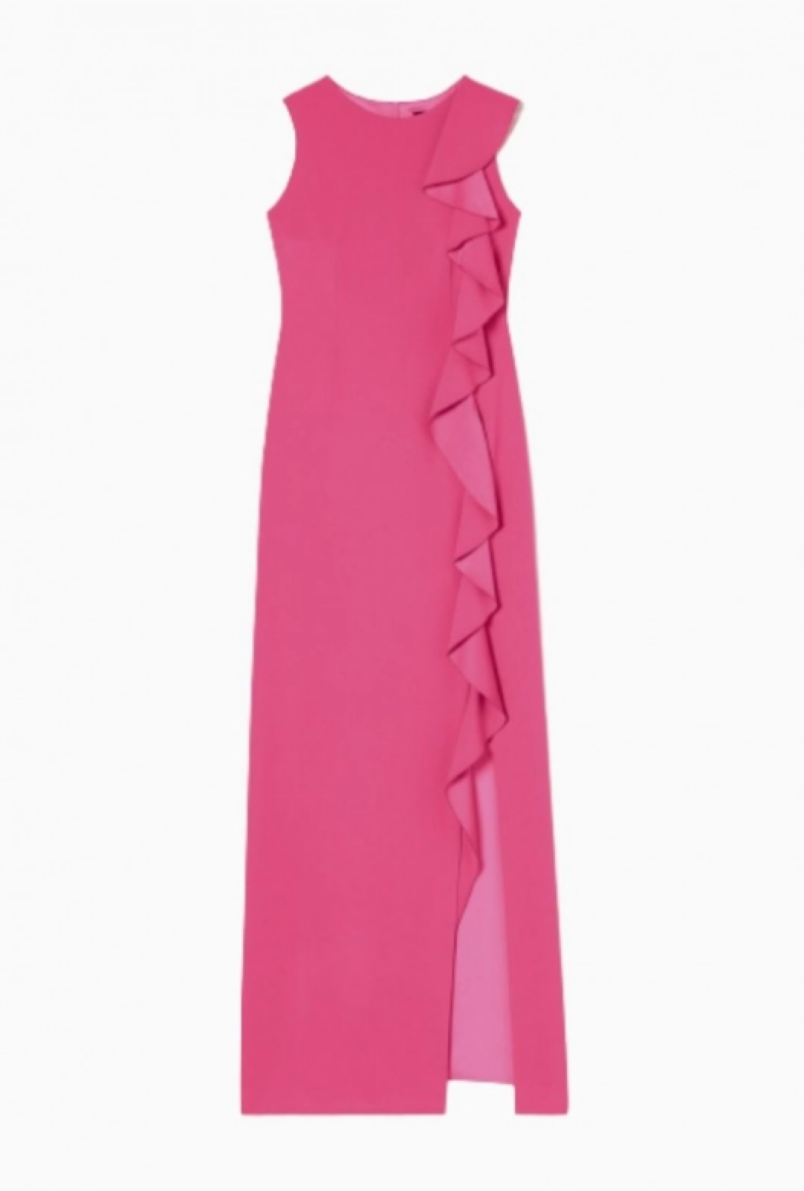 Robe longue cintrée en crepe de satin