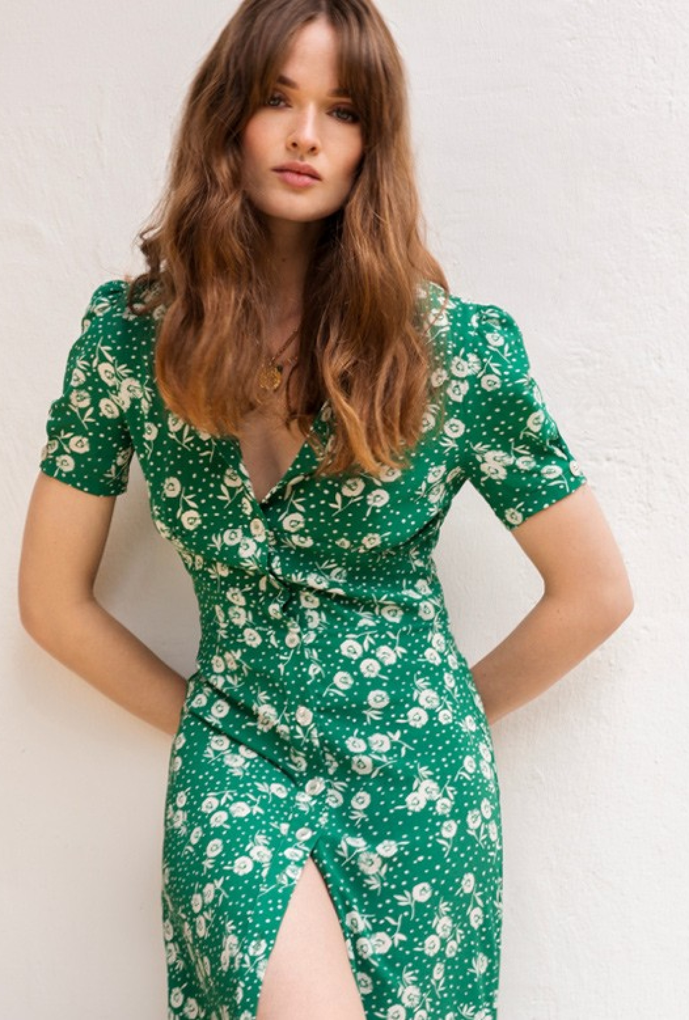 Robe Paloma Tournesol Pois Vert