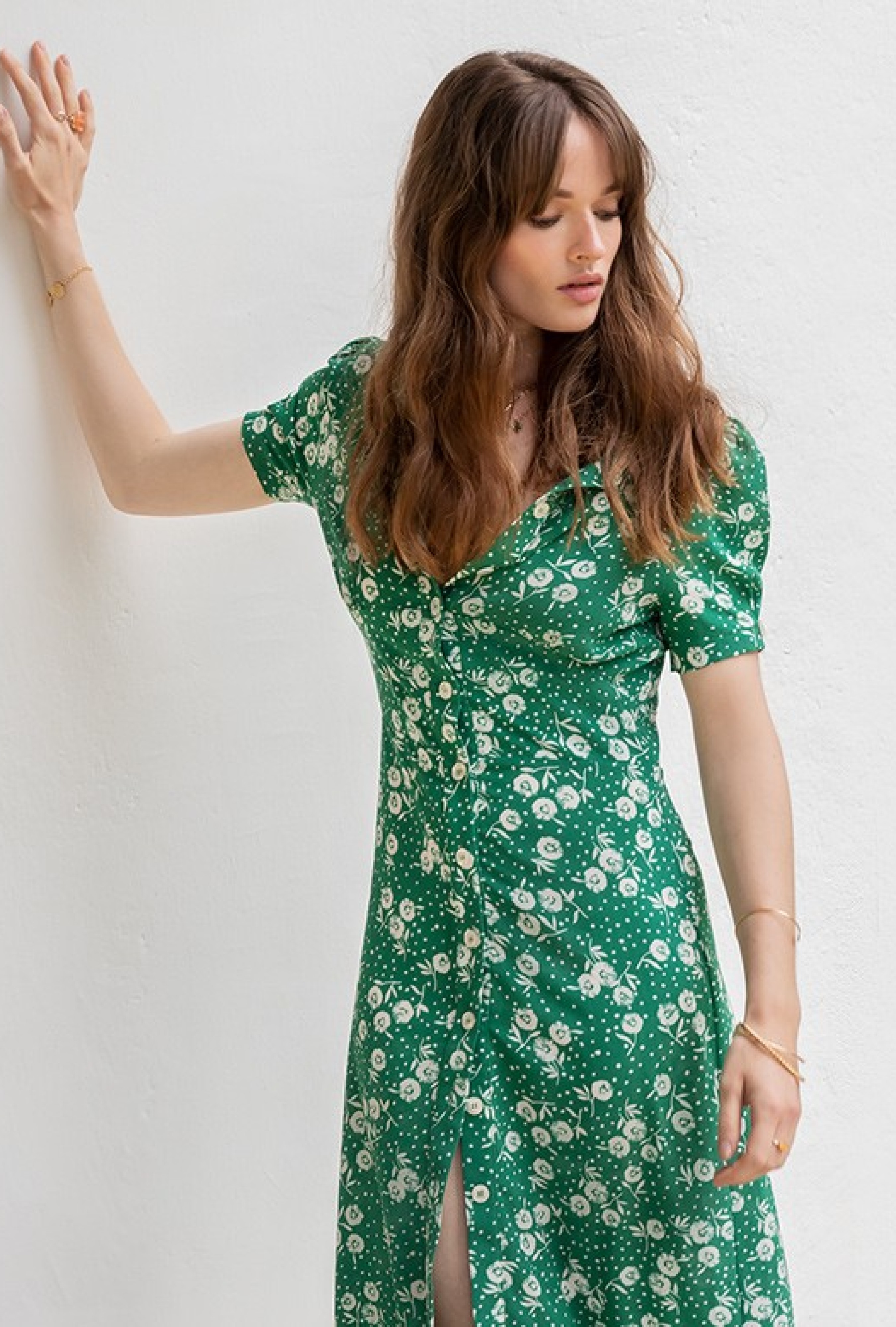 Robe Paloma Tournesol Pois Vert