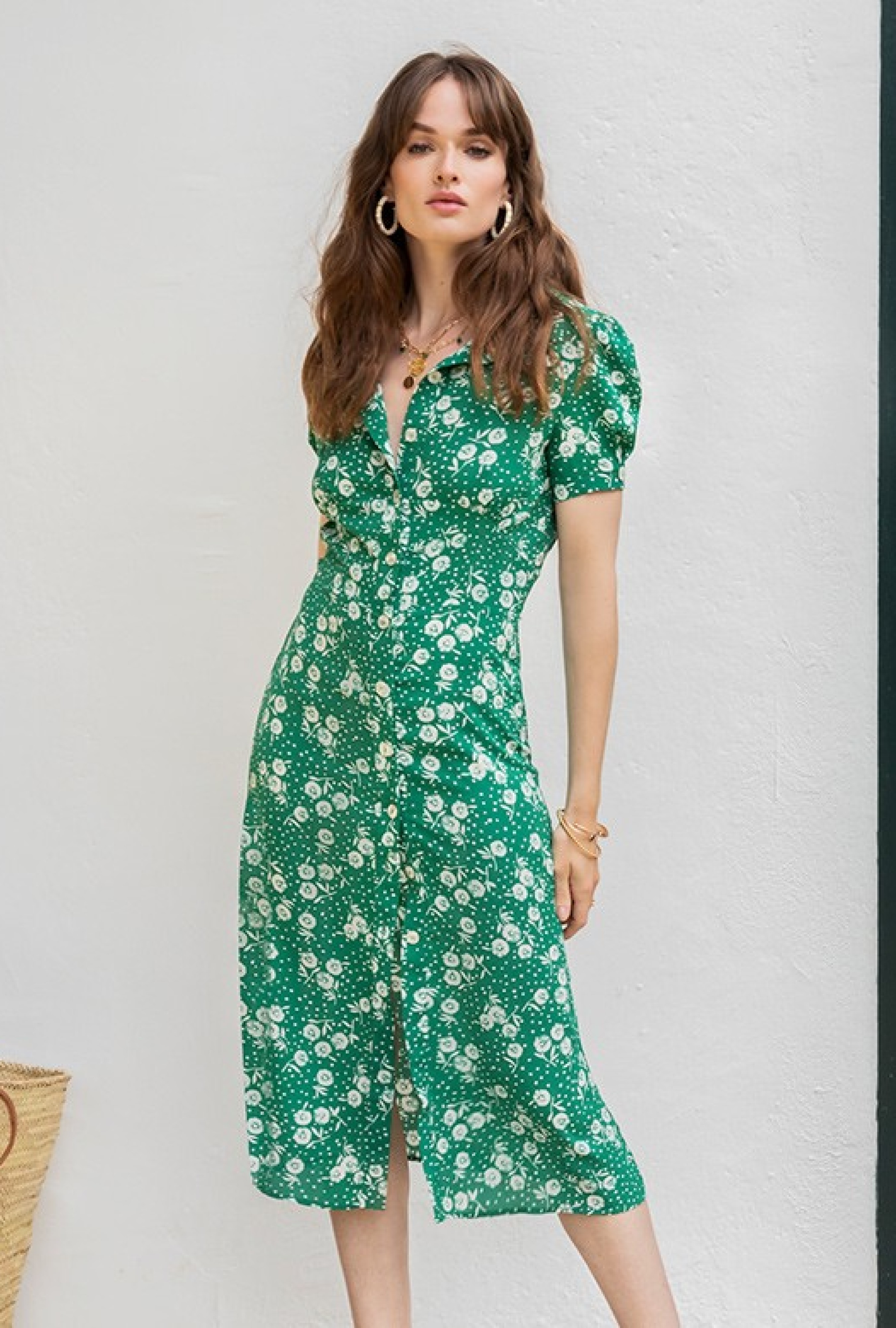 Robe Paloma Tournesol Pois Vert