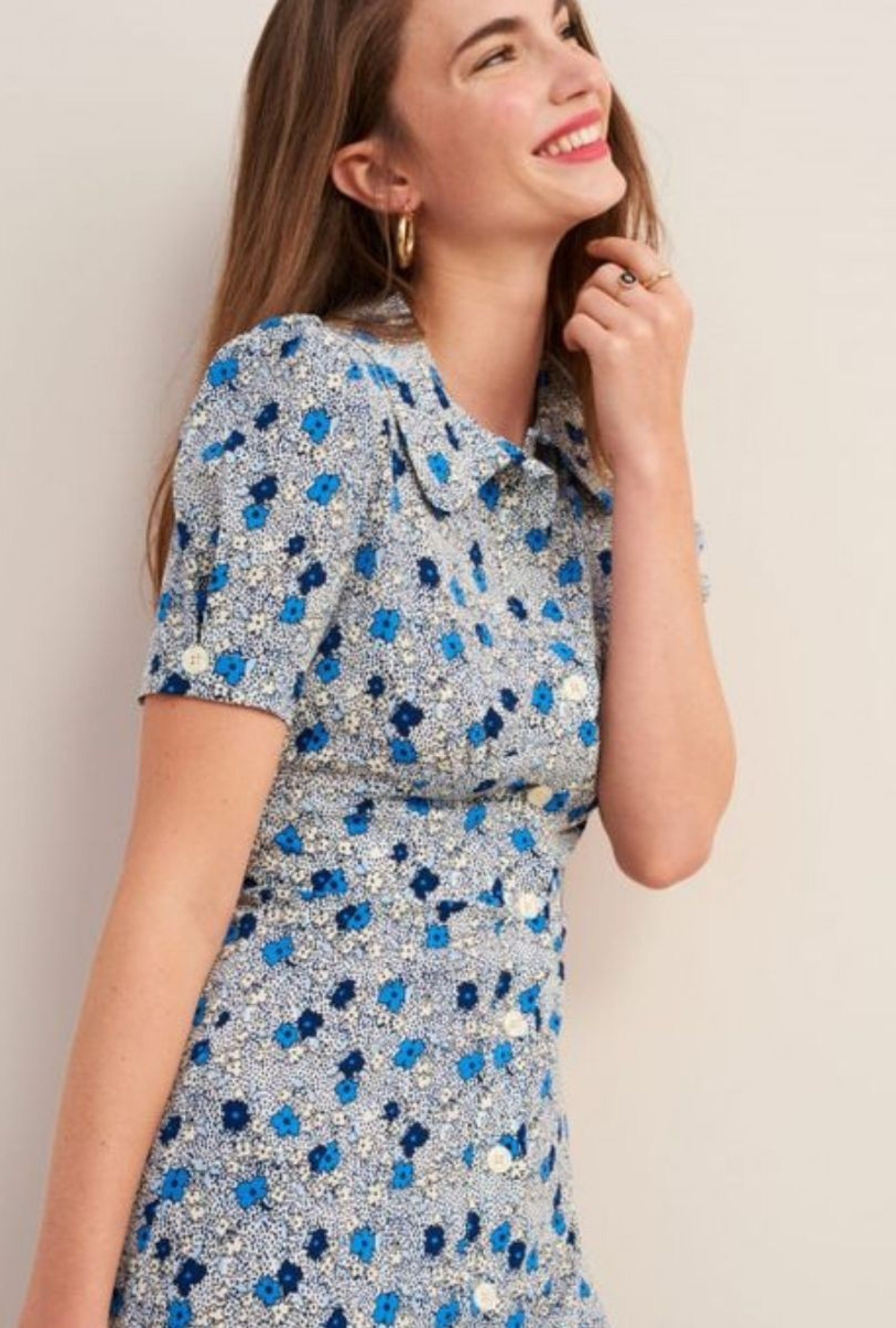 Robe Paloma Pois Fleurette Navy-Exclusivité web