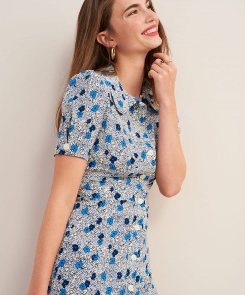 Robe Rouje Paloma Pois Fleurette Navy-Exclusivité web
